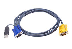 6M USB KVM Cable with 3 in 1 SPHD and built-in PS/2 to USB converter