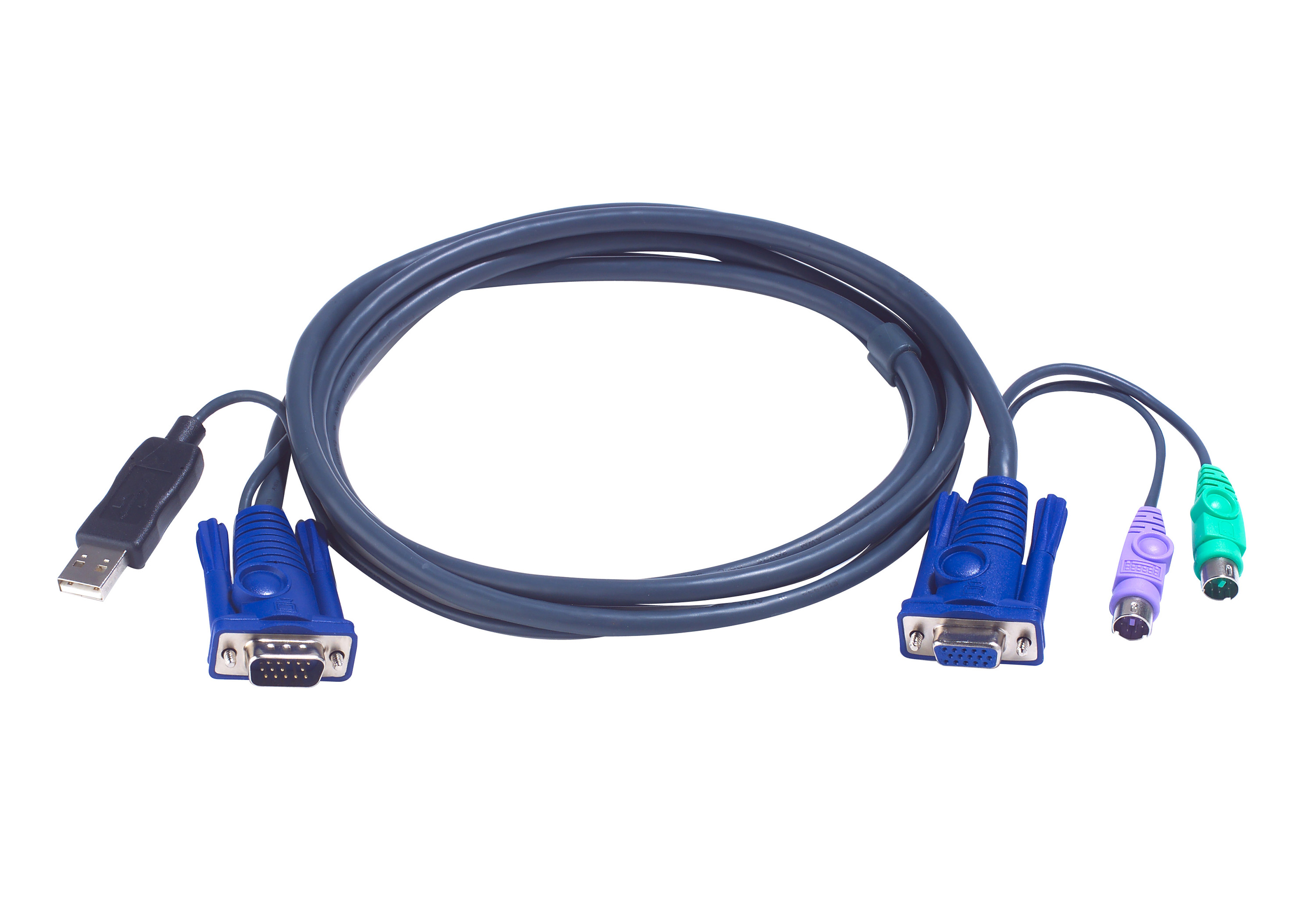 Cable KVM USB con conversor PS2 a USB integrado de 1,8 m