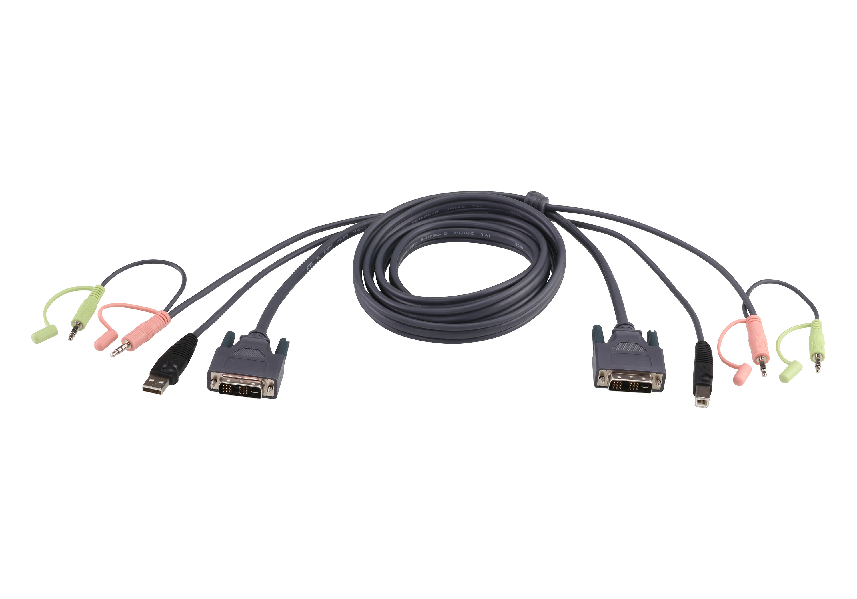 5M USB DVI-D Single Link KVM Cable
