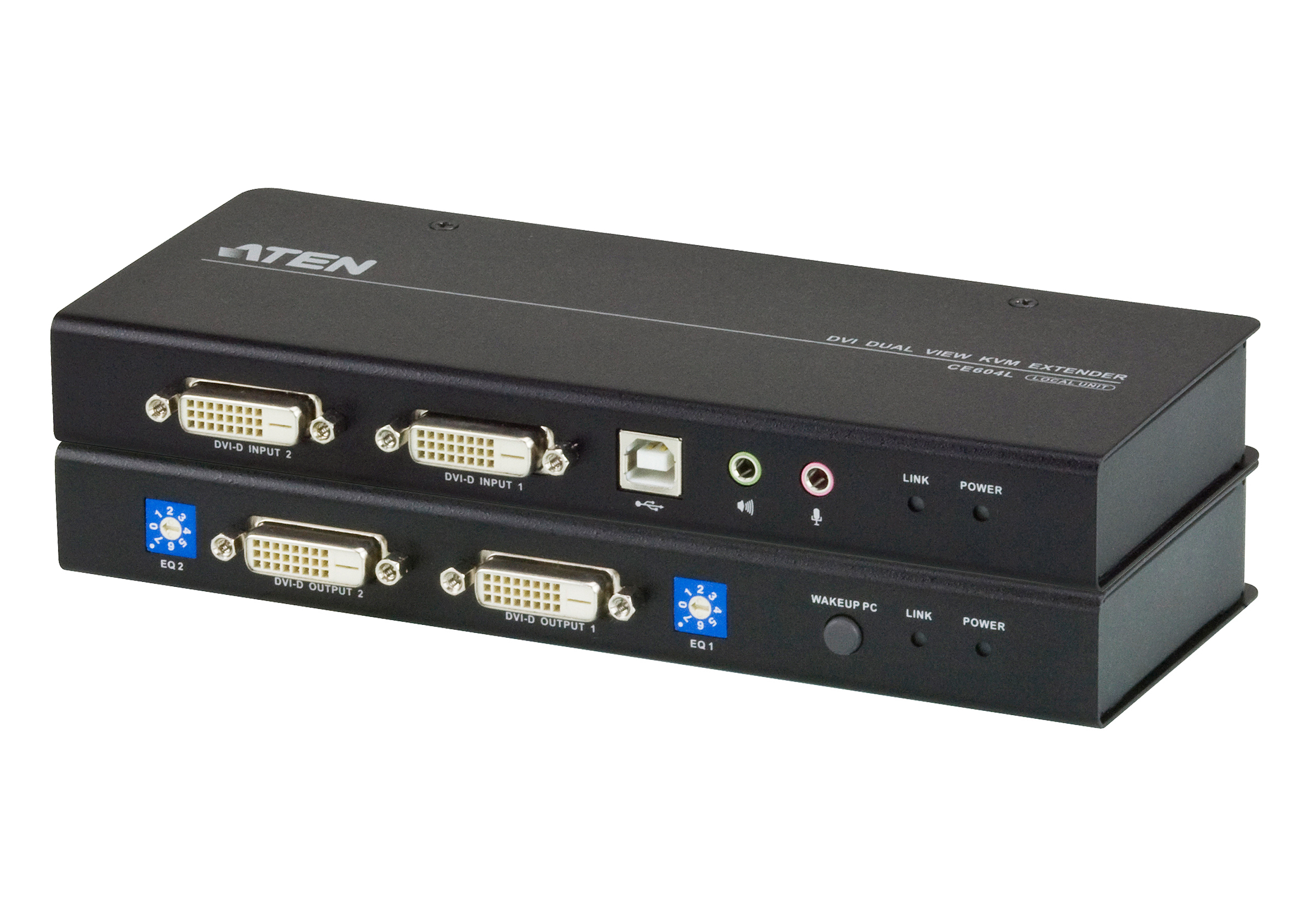 USB DVI Dual View Cat 5 KVM Extender (1024 x 768@60m)