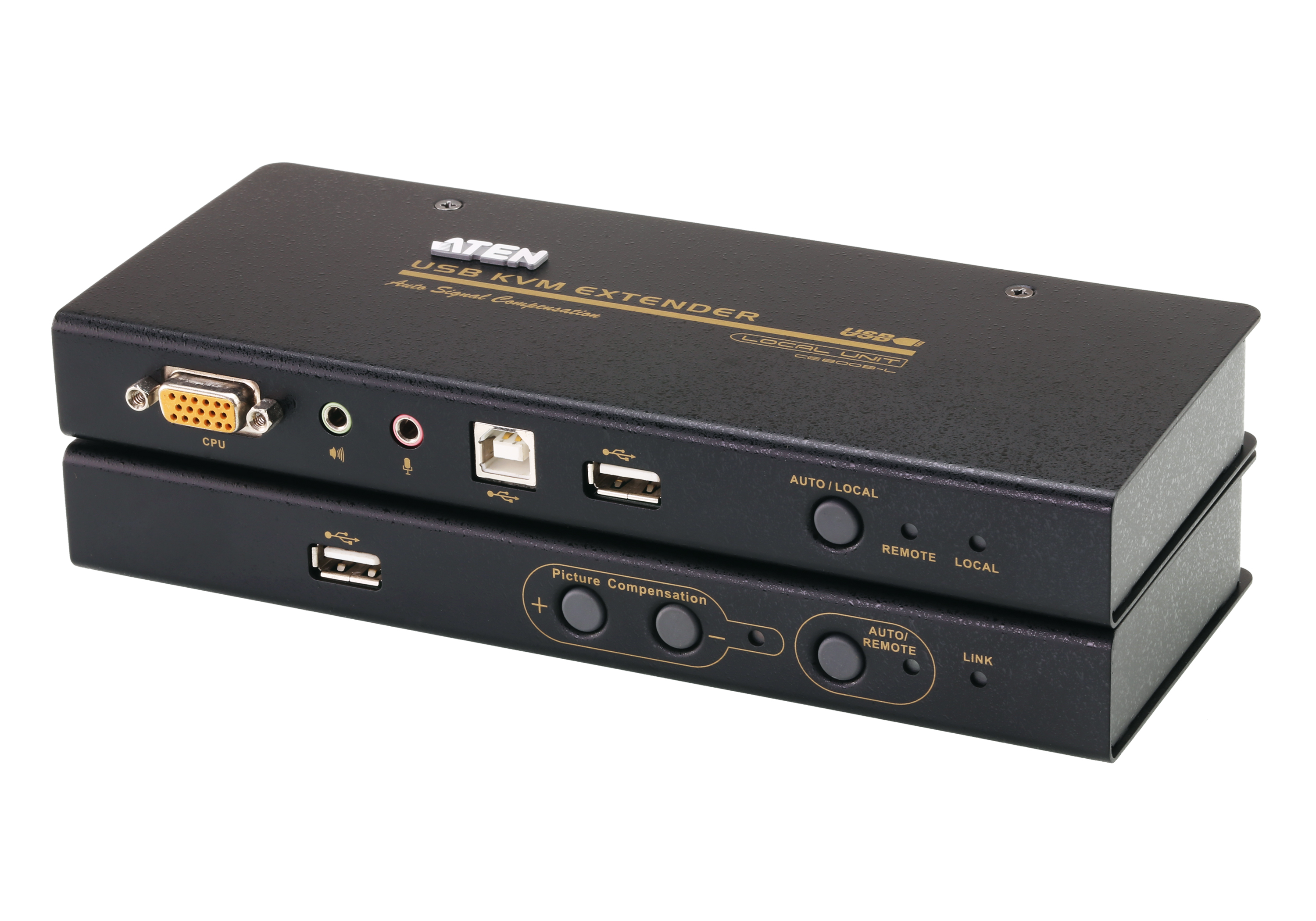 USB VGA/오디오 Cat 5 KVM 연장기 with USB 저장장치 (1024x768@250m)