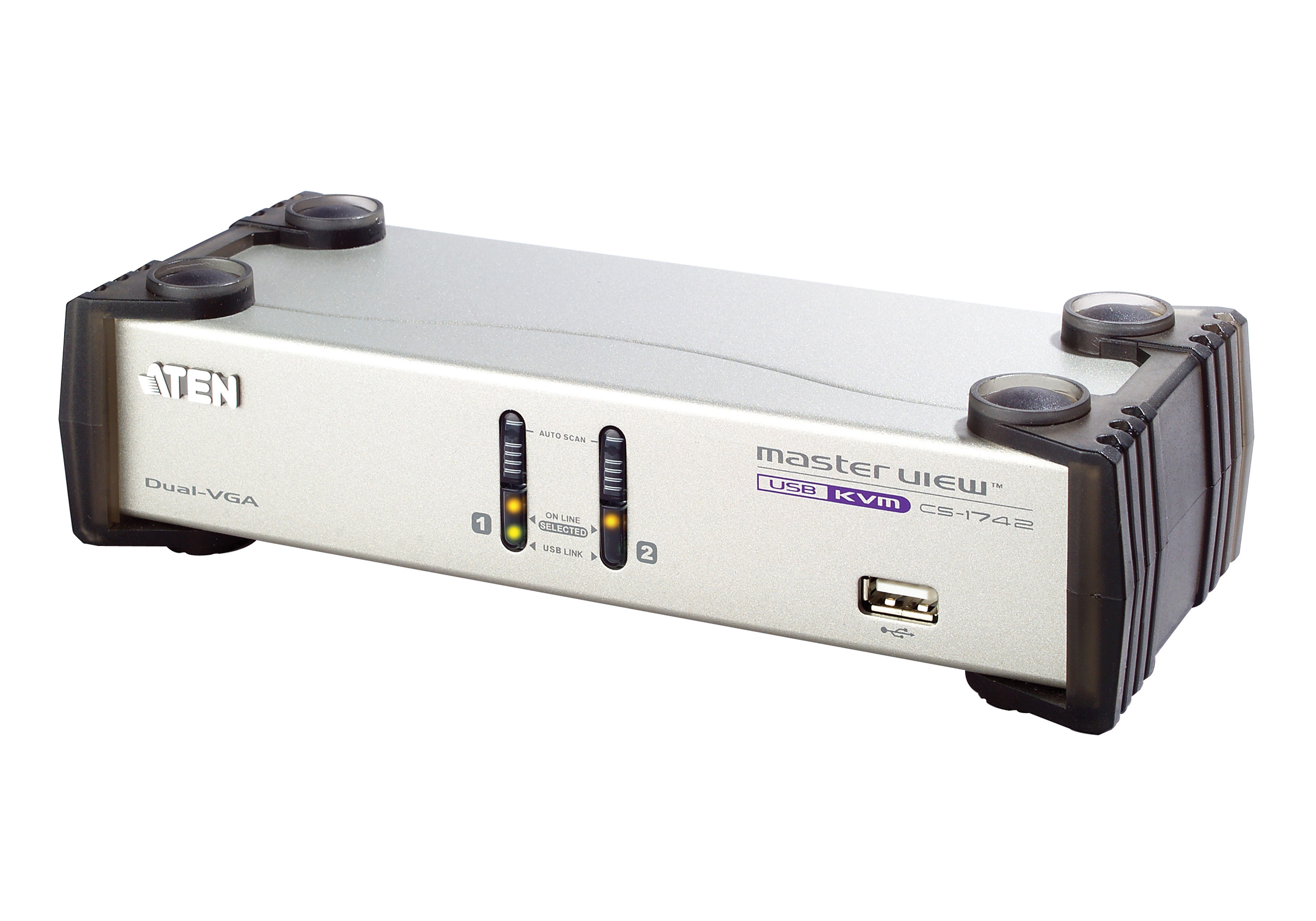 2-Port USB VGA Dual Display/Audio KVMP&trade; Switch