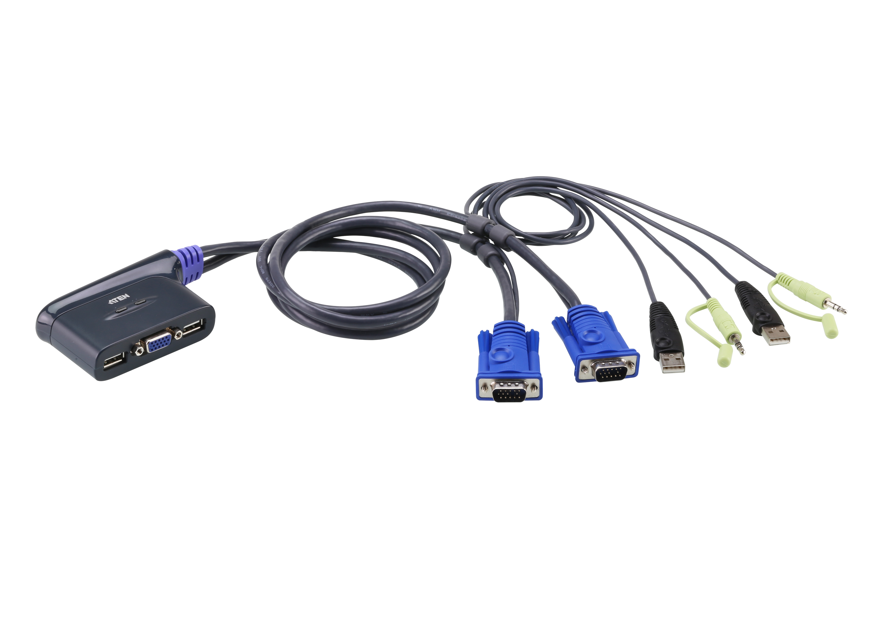 Switch KVM formato cable VGA/Audio USB de 2 puertos (0,9m)