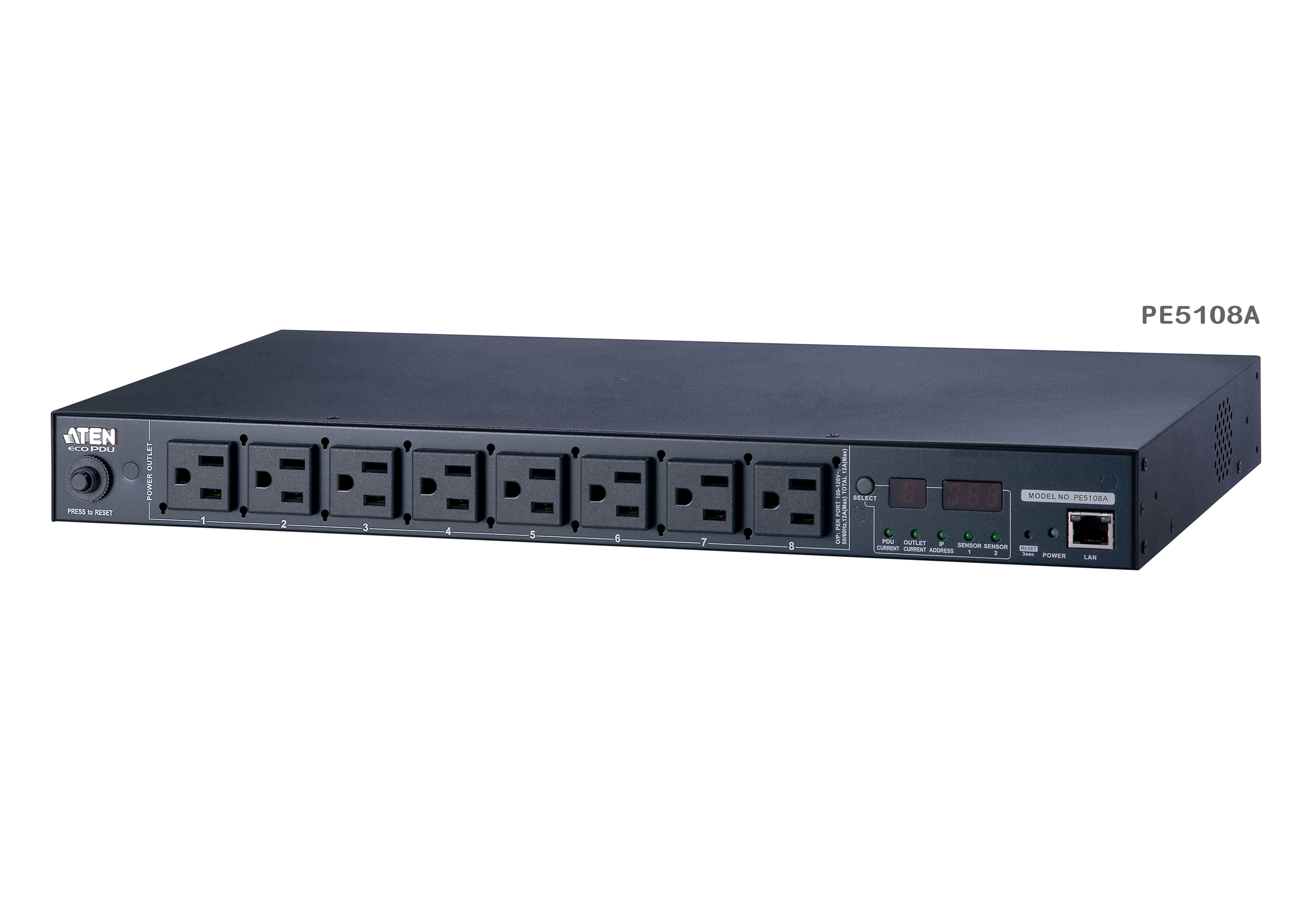 15A/10A 8-Outlet 1U Metered eco PDU