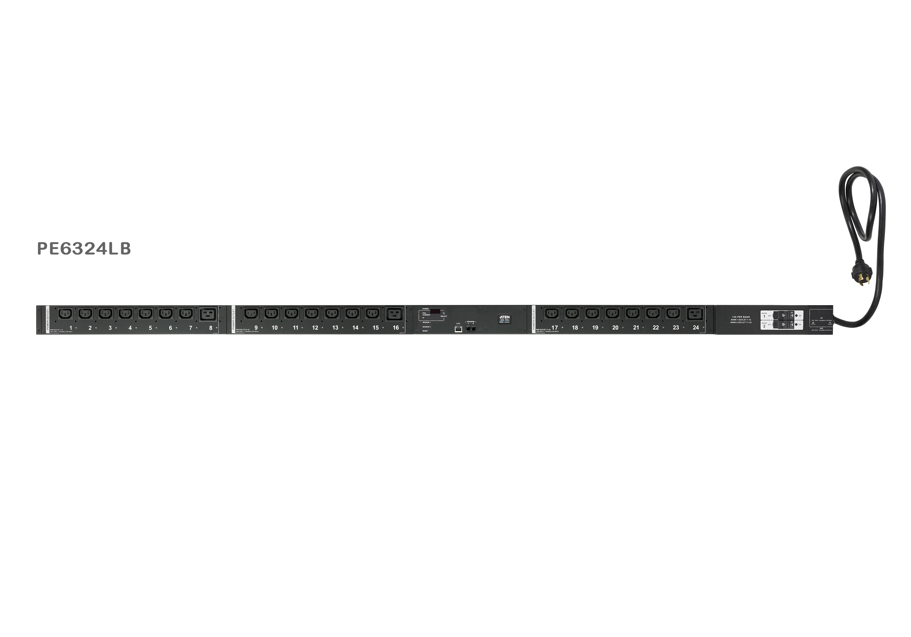 30A/32A 24-Outlet Metered & Switched Low Profile eco PDU