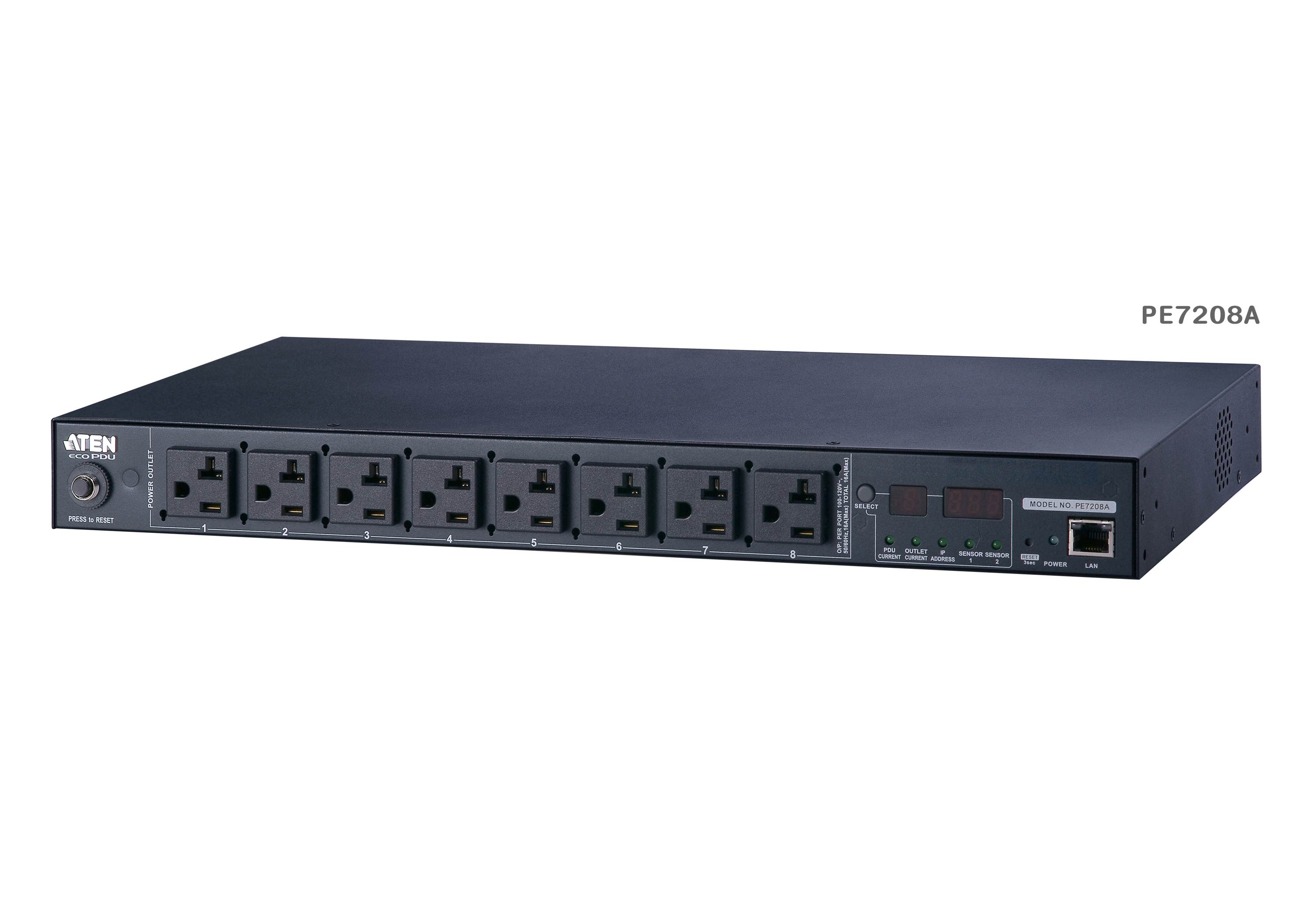 20A/16A 8-Outlet 1U Outlet-Metered eco PDU