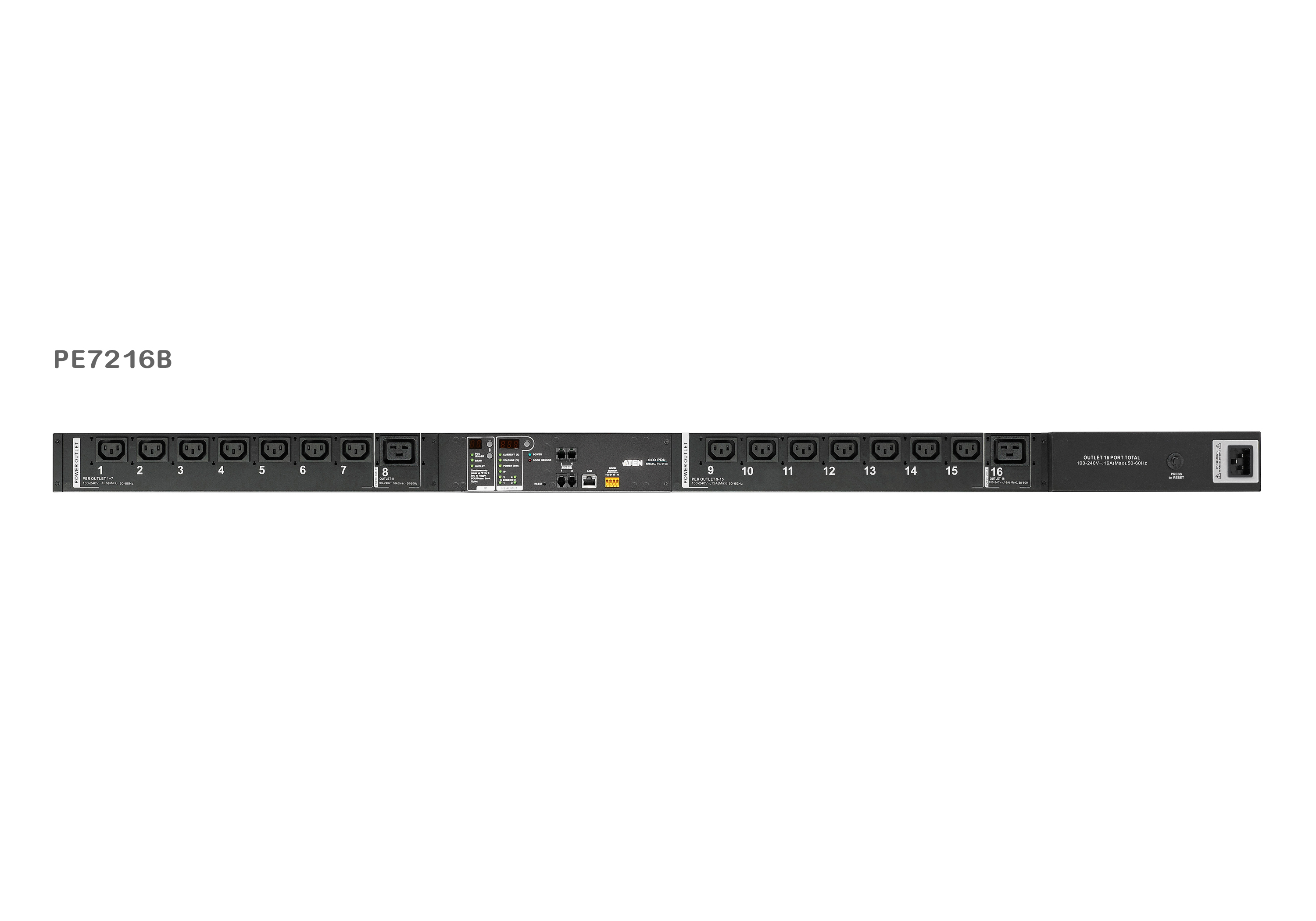 20A/16A 16-Outlet Outlet-Metered eco PDU