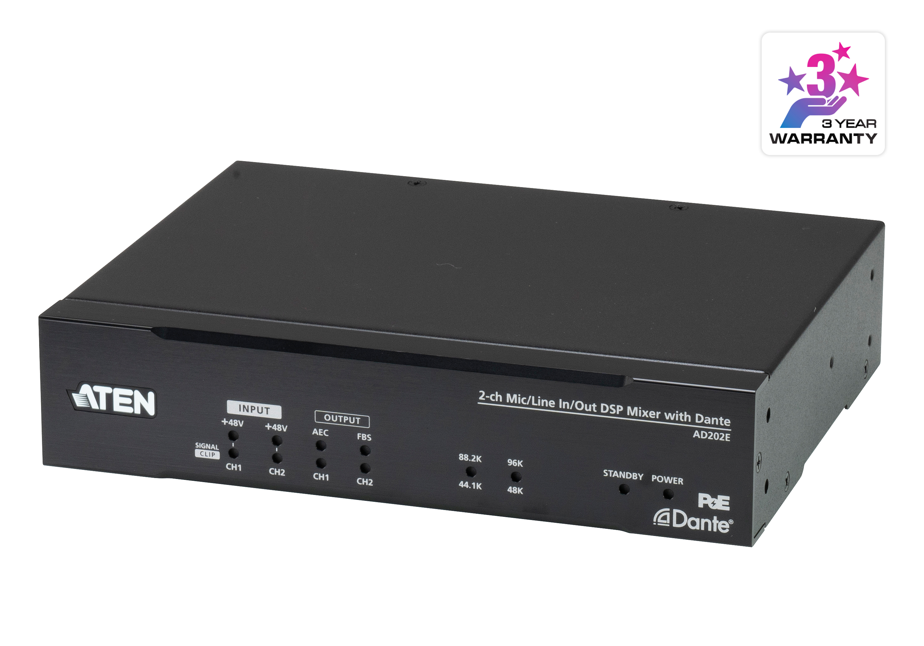 2-CH Mic/Line In/Out Audio Processor with DSP and Dante