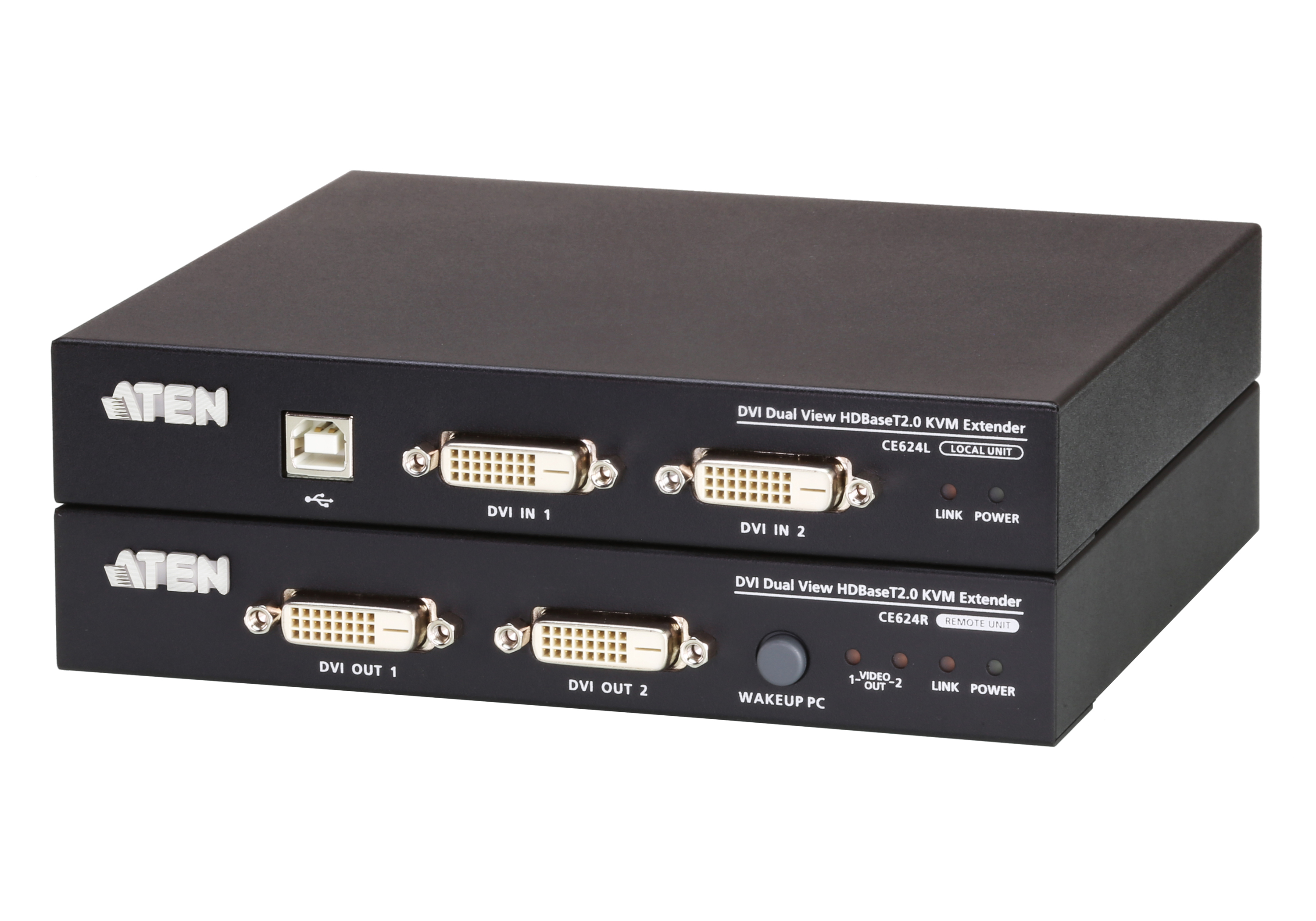 USB DVI Dual View HDBaseT&trade; 2.0 KVM Extender (1920 x 1200 @100 m)