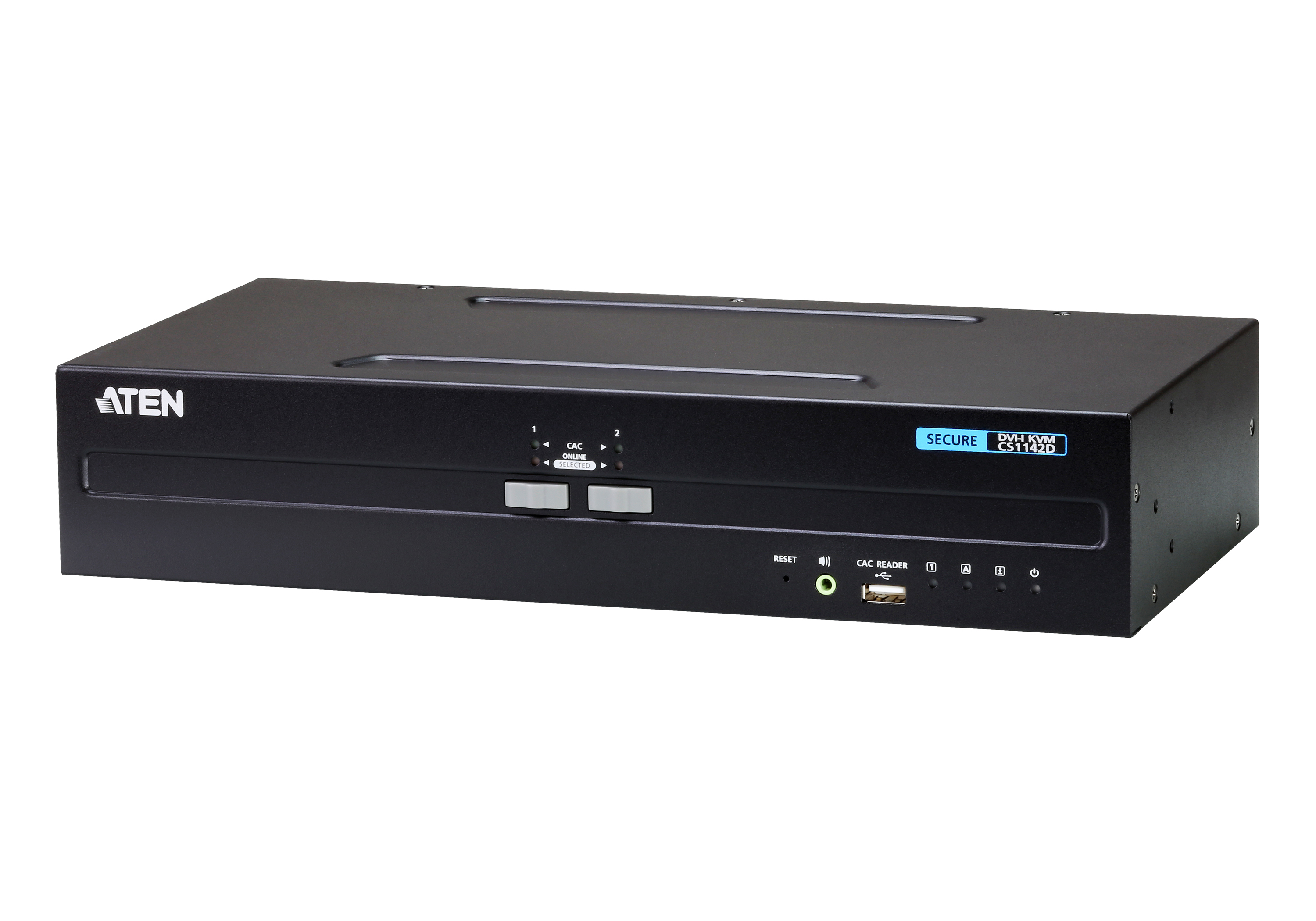 Switch KVM seguro DVI dual display USB de 2 puertos (compatible con PSS PP v3.0)