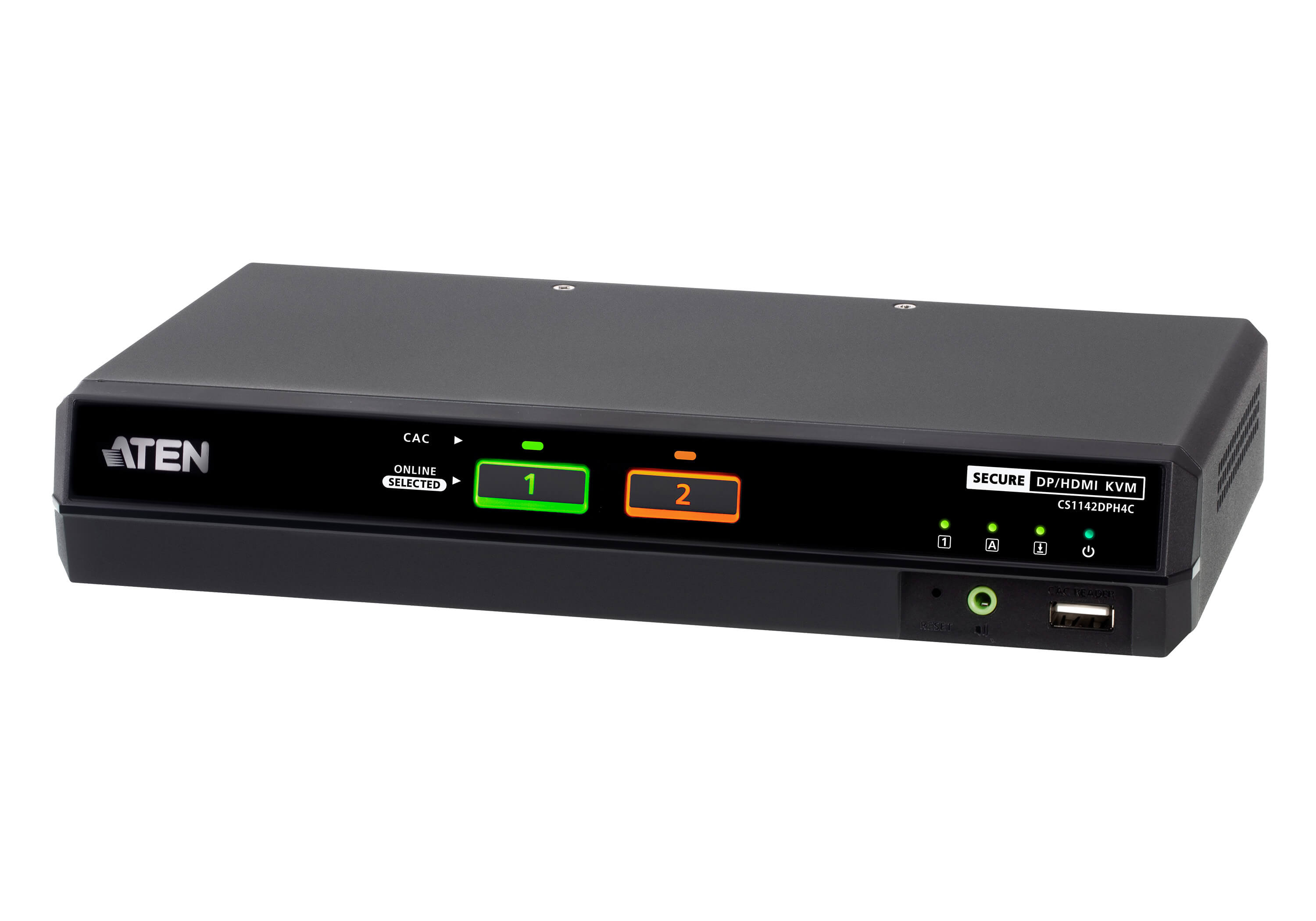 2-Port USB 5K DisplayPort/HDMI Dual Display Universal Secure KVM Switch with CAC (PSD PP v4.0 Compliant)