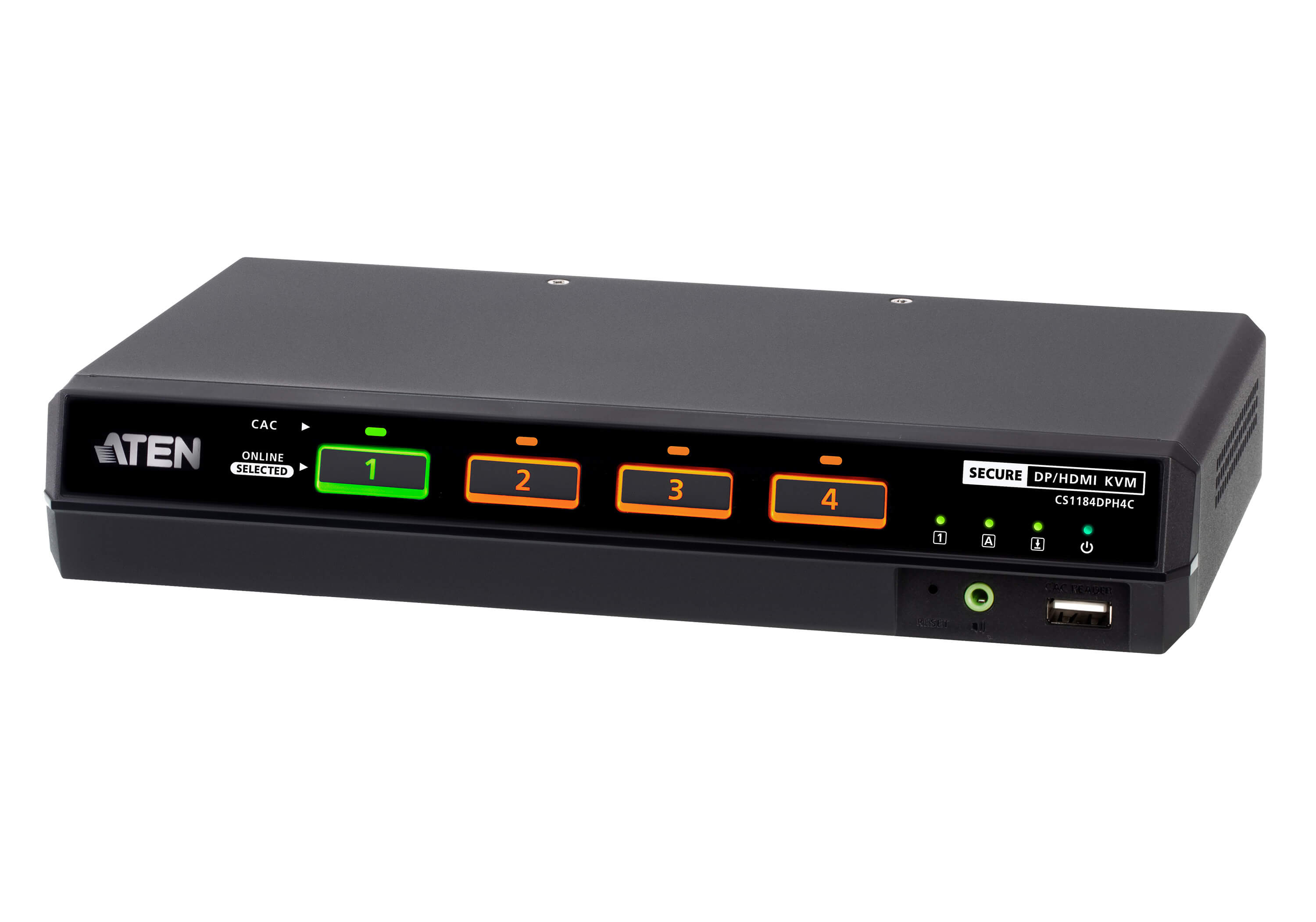 4-Port USB 5K DisplayPort/HDMI Universal Secure KVM Switch with CAC (PSD PP v4.0 Compliant)