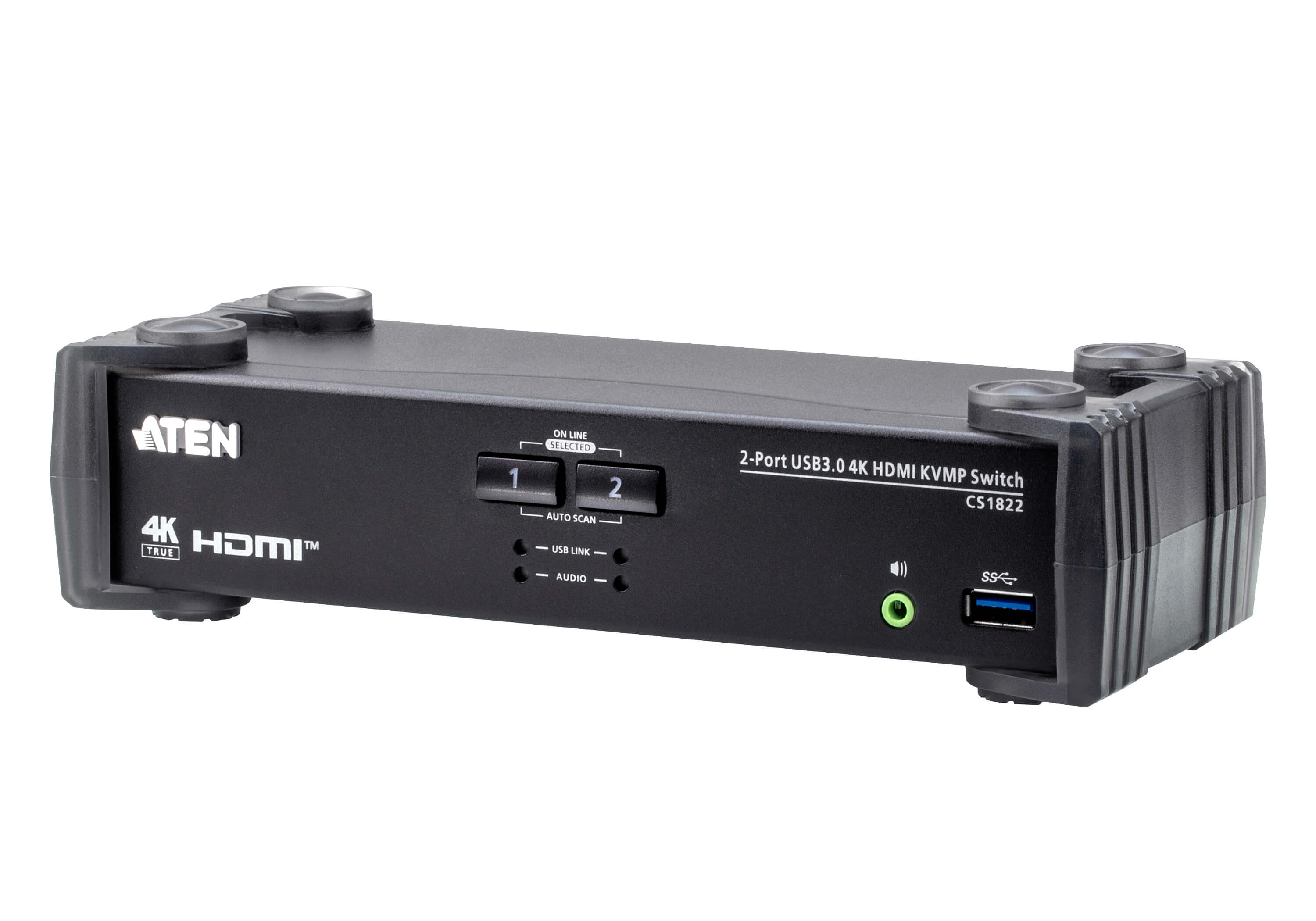 2-Port USB 3.0 4K HDMI KVMP&trade; Switch with Audio Mixer Mode