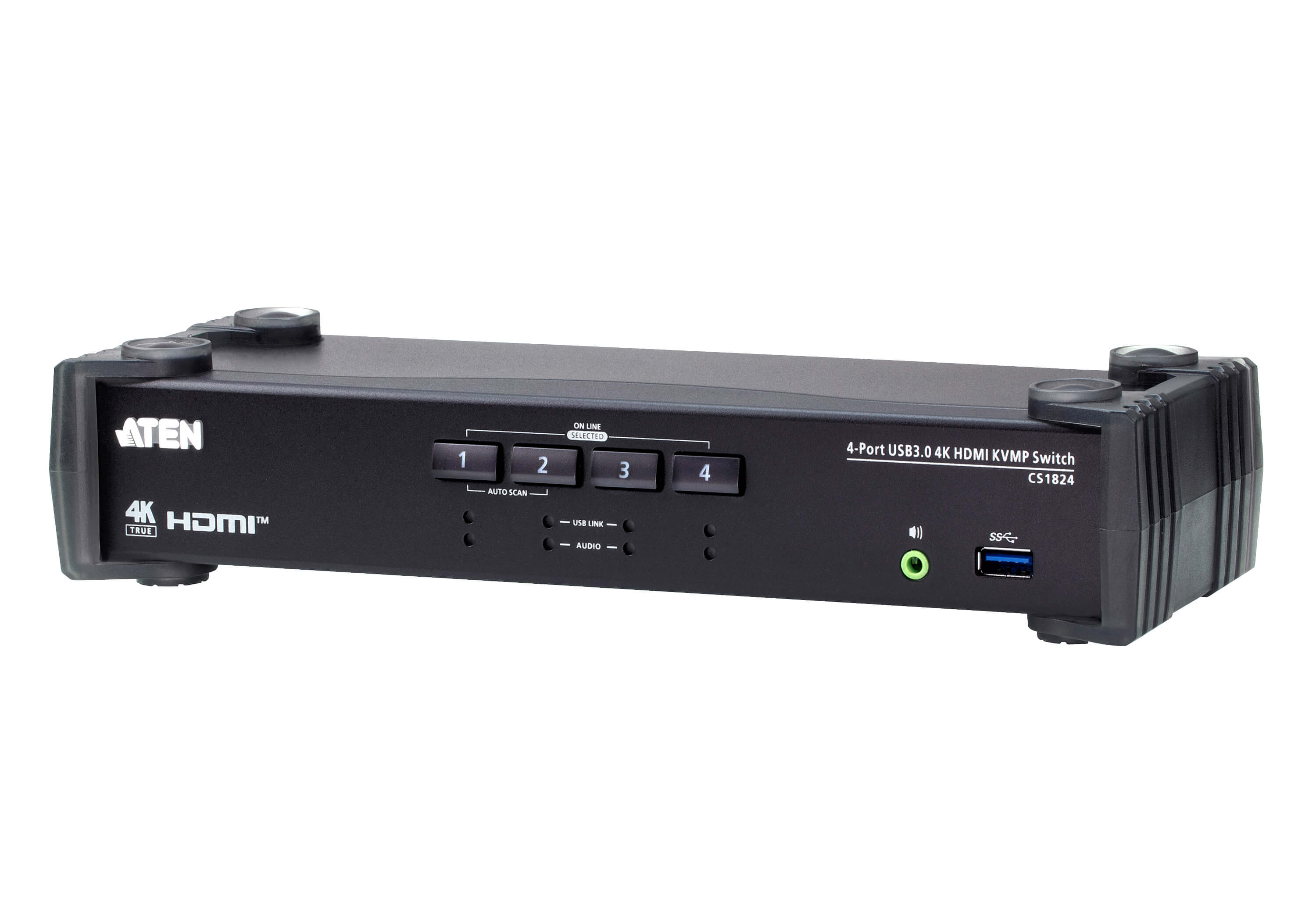 4-Port USB 3.0 4K HDMI KVMP&trade; Switch with Audio Mixer Mode