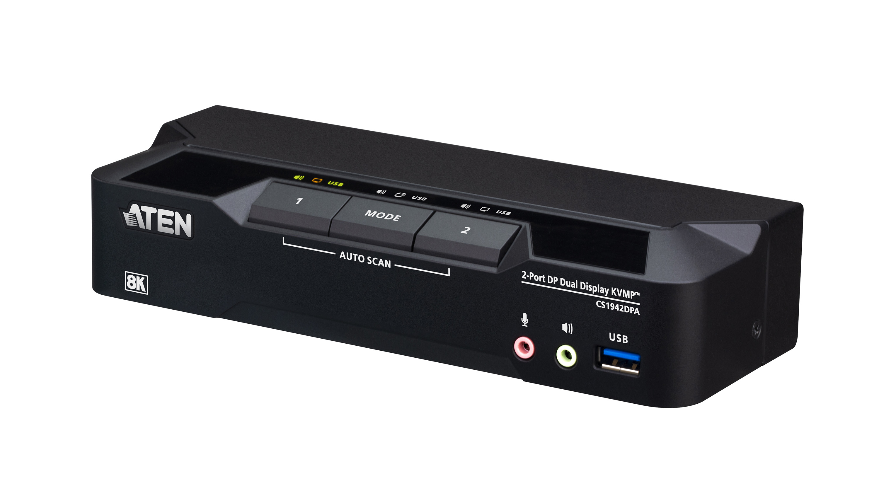 2-Port USB 3.0 8K DisplayPort Dual-Display KVMP&trade; Switch (Cables included)