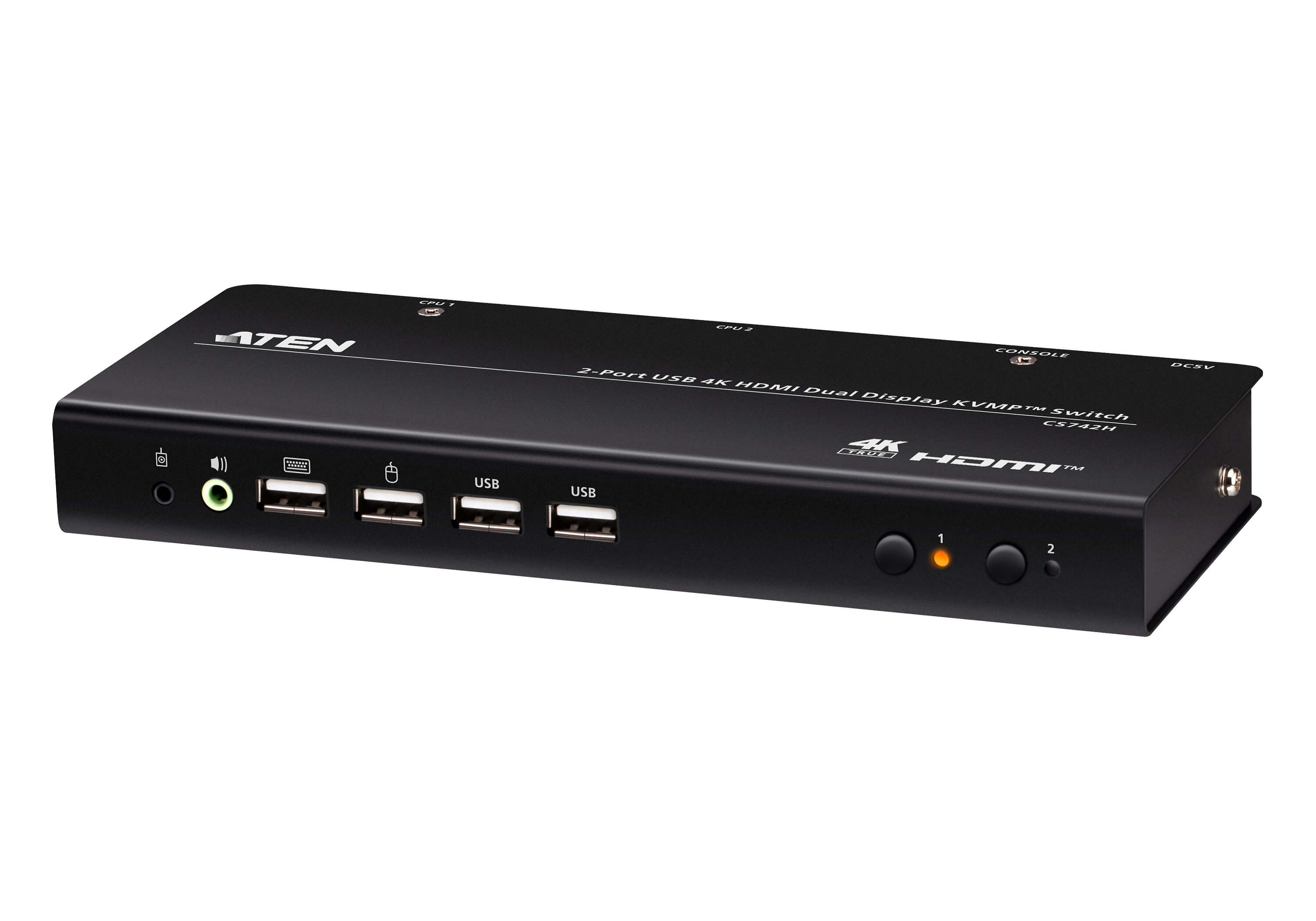 2-Port USB 4K HDMI Dual-Display KVMP&trade; Switch (Cables included)