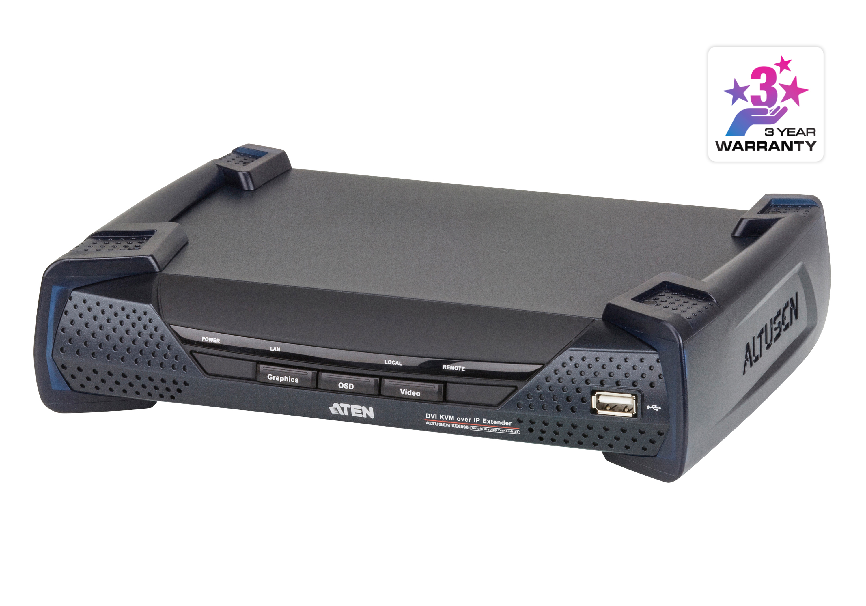 USB DVI-I Single Display KVM Over IP Receiver