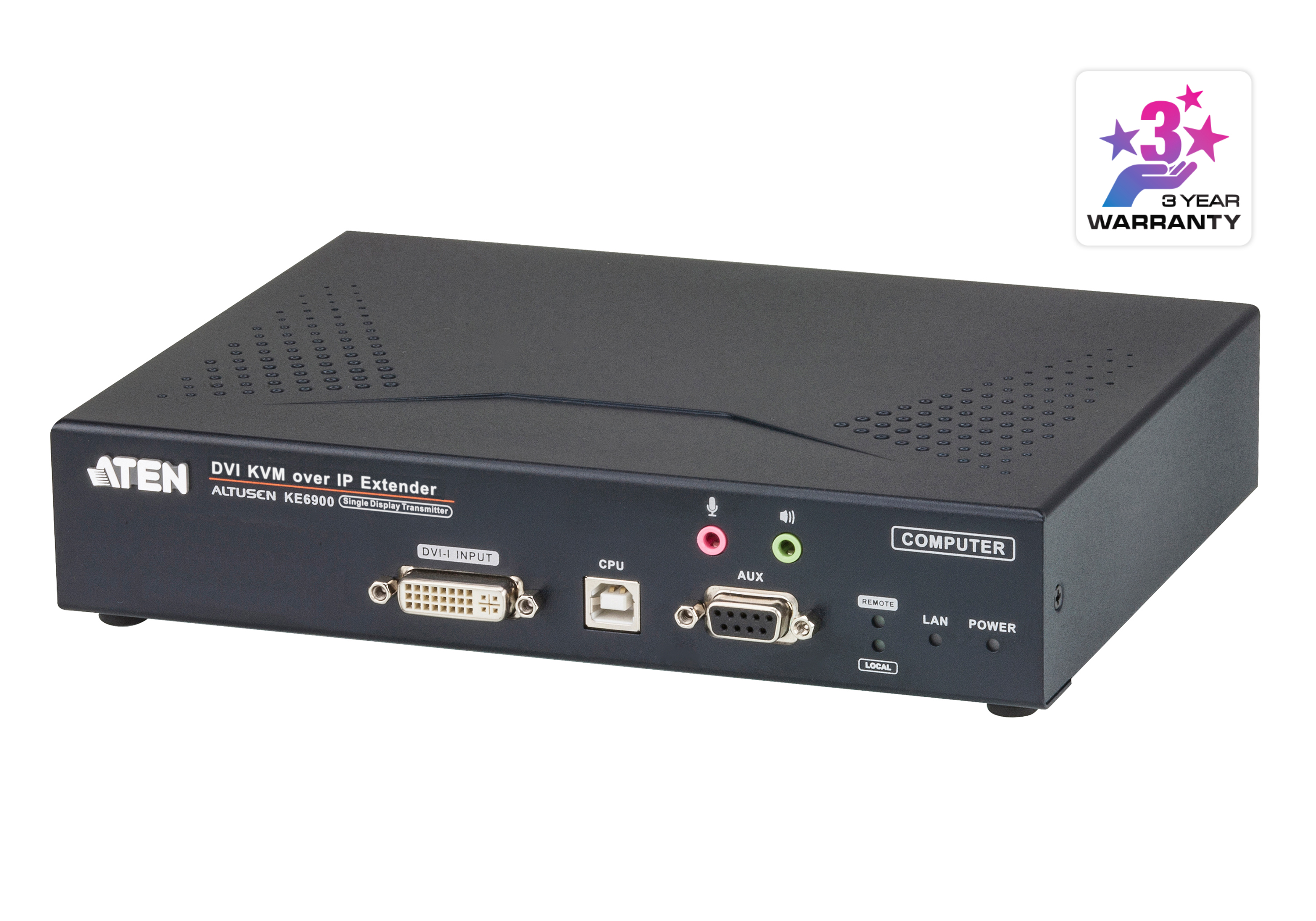 Transmisor KVM por IP DVI-I single display USB
