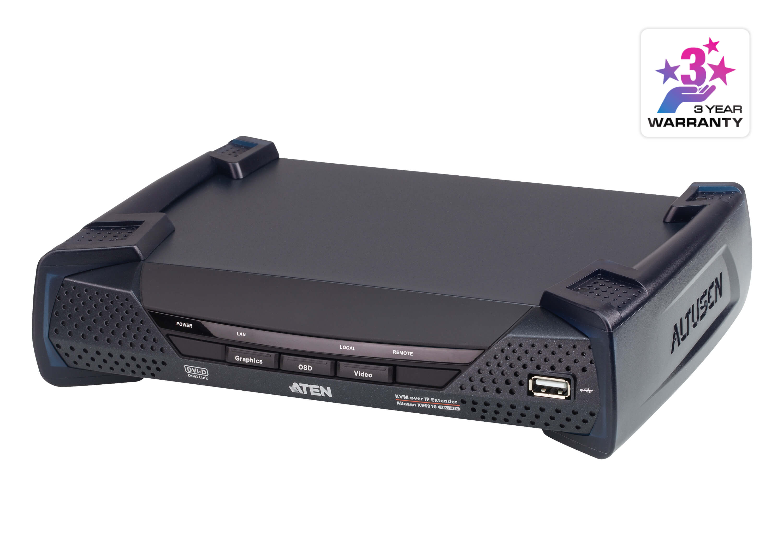 2K DVI-D Dual Link KVM over IP Receiver