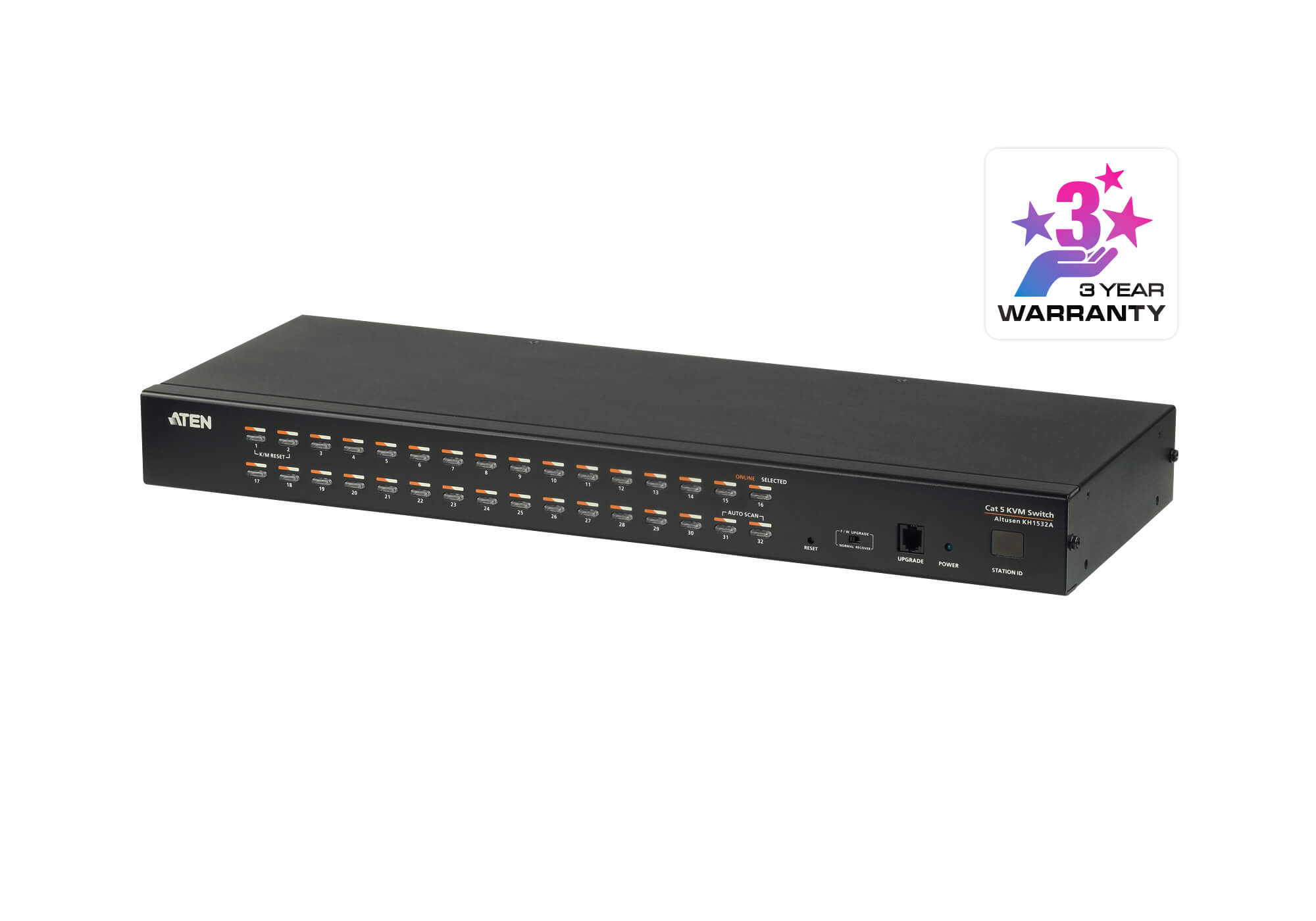 32-Port Multi-Interface (DisplayPort, HDMI, DVI, VGA) Cat 5 KVM Switch