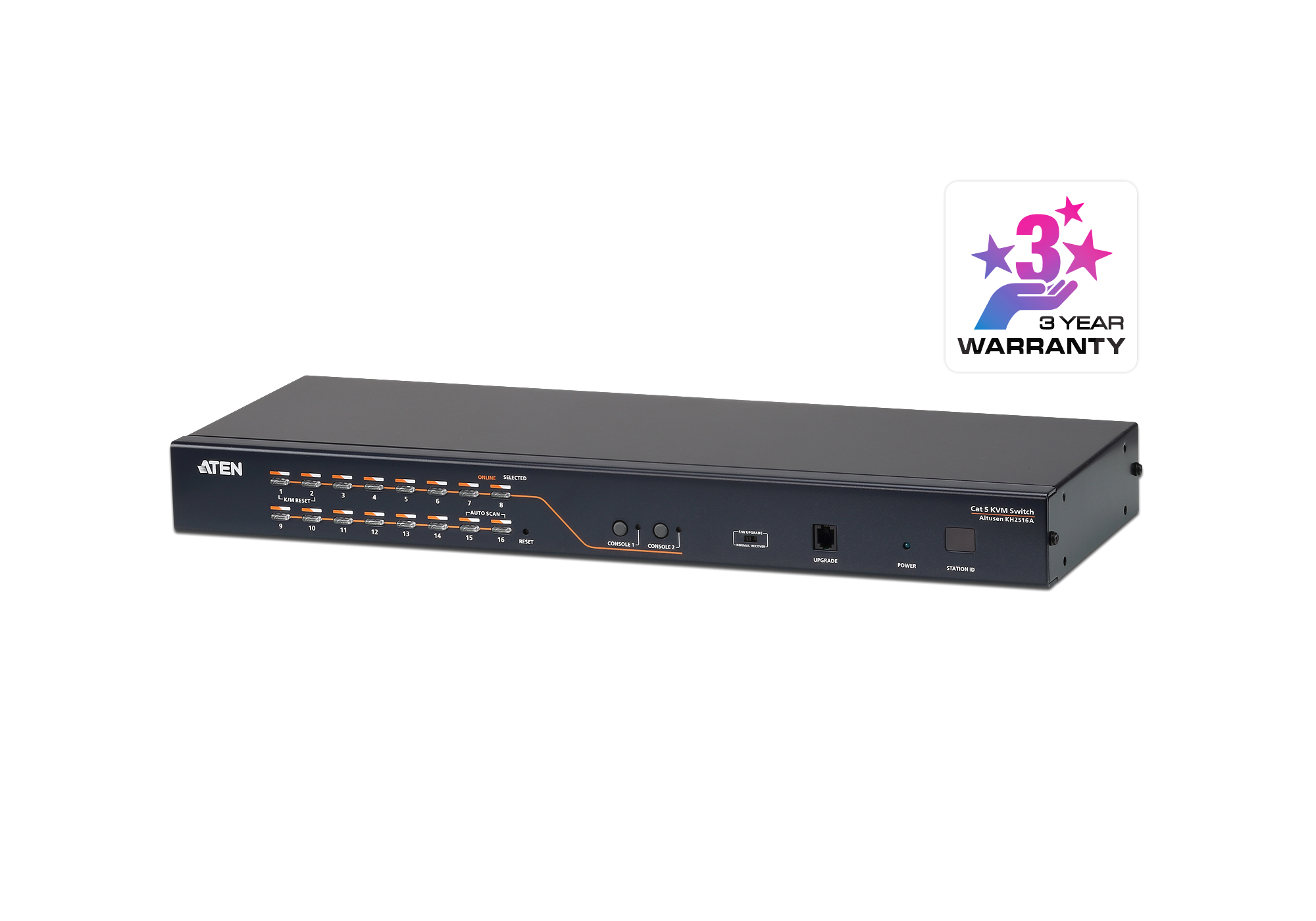 2-Console 16-Port Multi-Interface (DisplayPort, HDMI, DVI, VGA) Cat 5 KVM Switch
