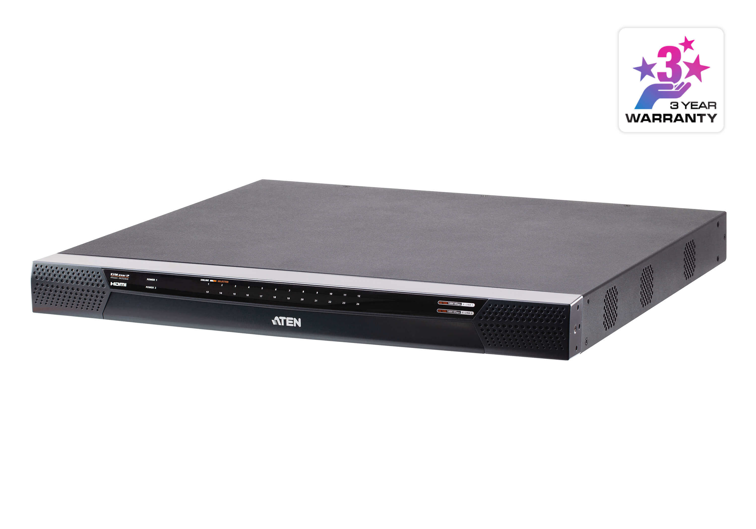 1-Local/2-Remote Access 24-Port Multi-Interface Cat 5 KVM over IP Switch