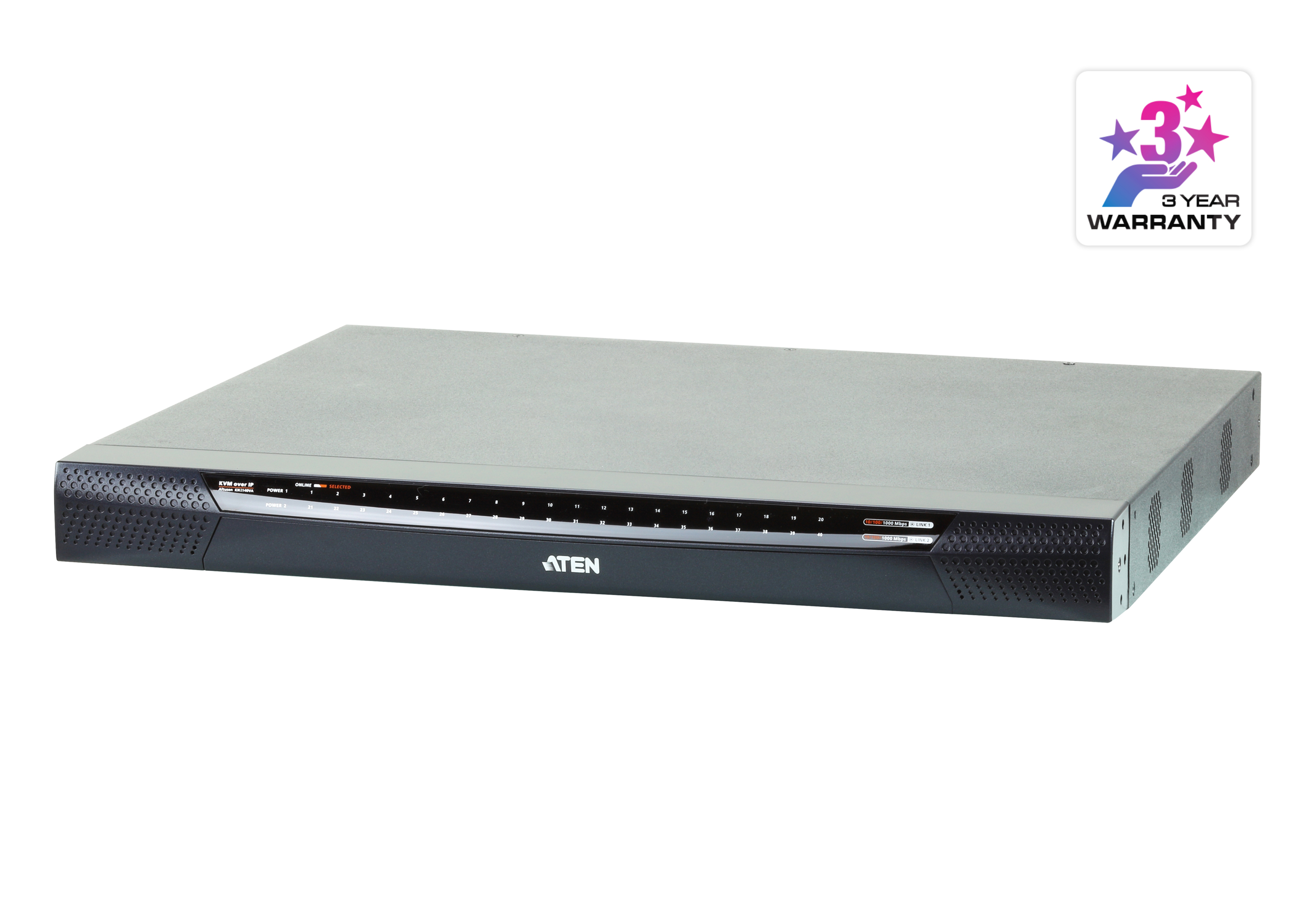 Switch KVM por IP multi-interfaz Cat 5 de 40 puertos de 1 consola local y 2 consolas remotas