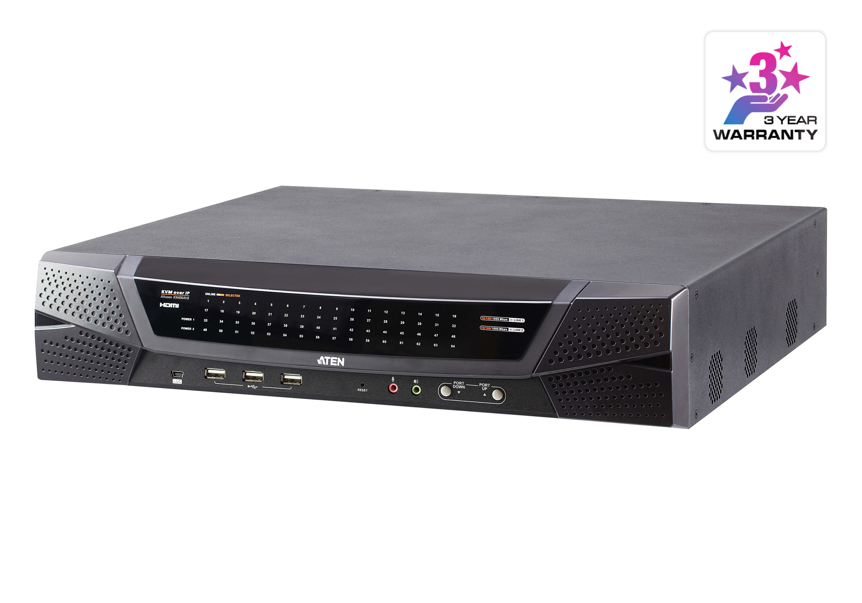 1-Local/4-Remote Shared Access 64-Port Multi-Interface Cat 5 KVM over IP Switch