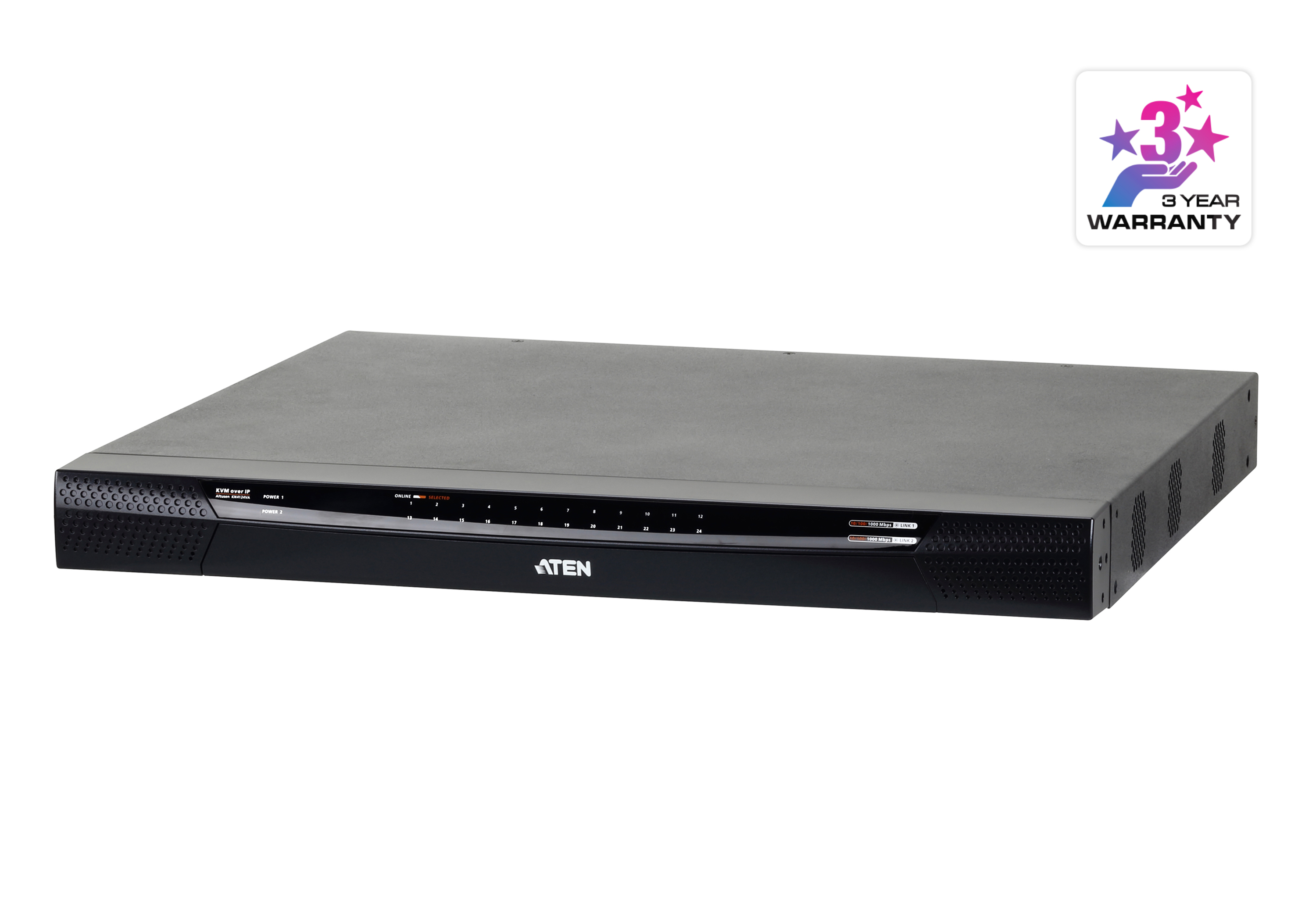 Switch KVM por IP multi-interfaz Cat 5 de 24 puertos de 1 consola local y 4 consolas remotas