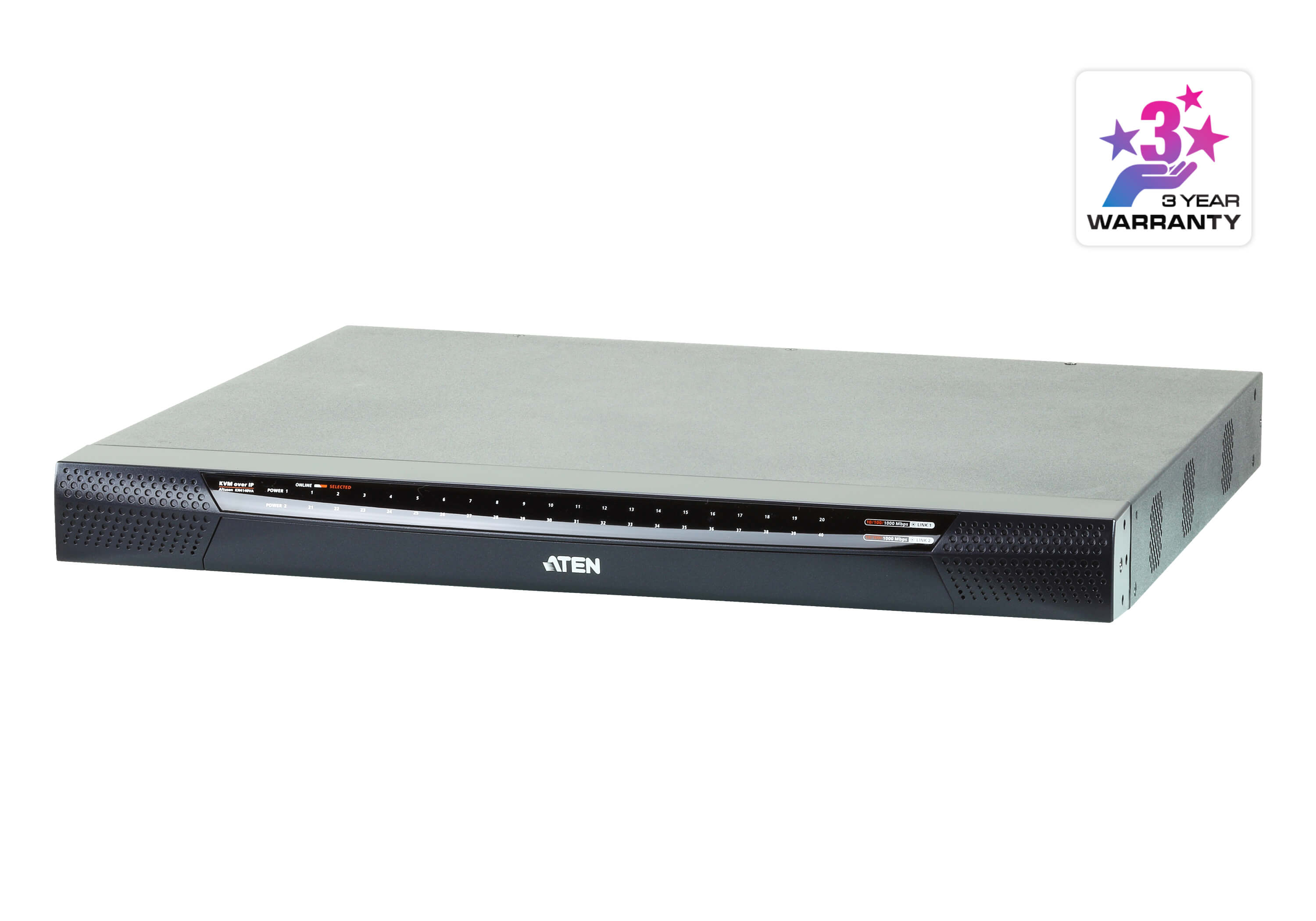 Switch KVM por IP multi-interfaz Cat 5 de 40 puertos de 1 consola local y 4 consolas remotas