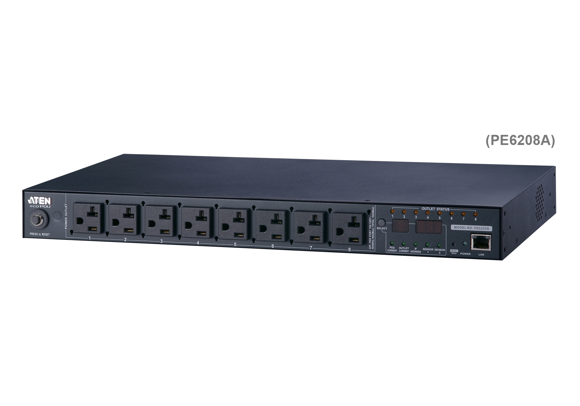 20A/16A 8-Outlet 1U Metered & Switched eco PDU