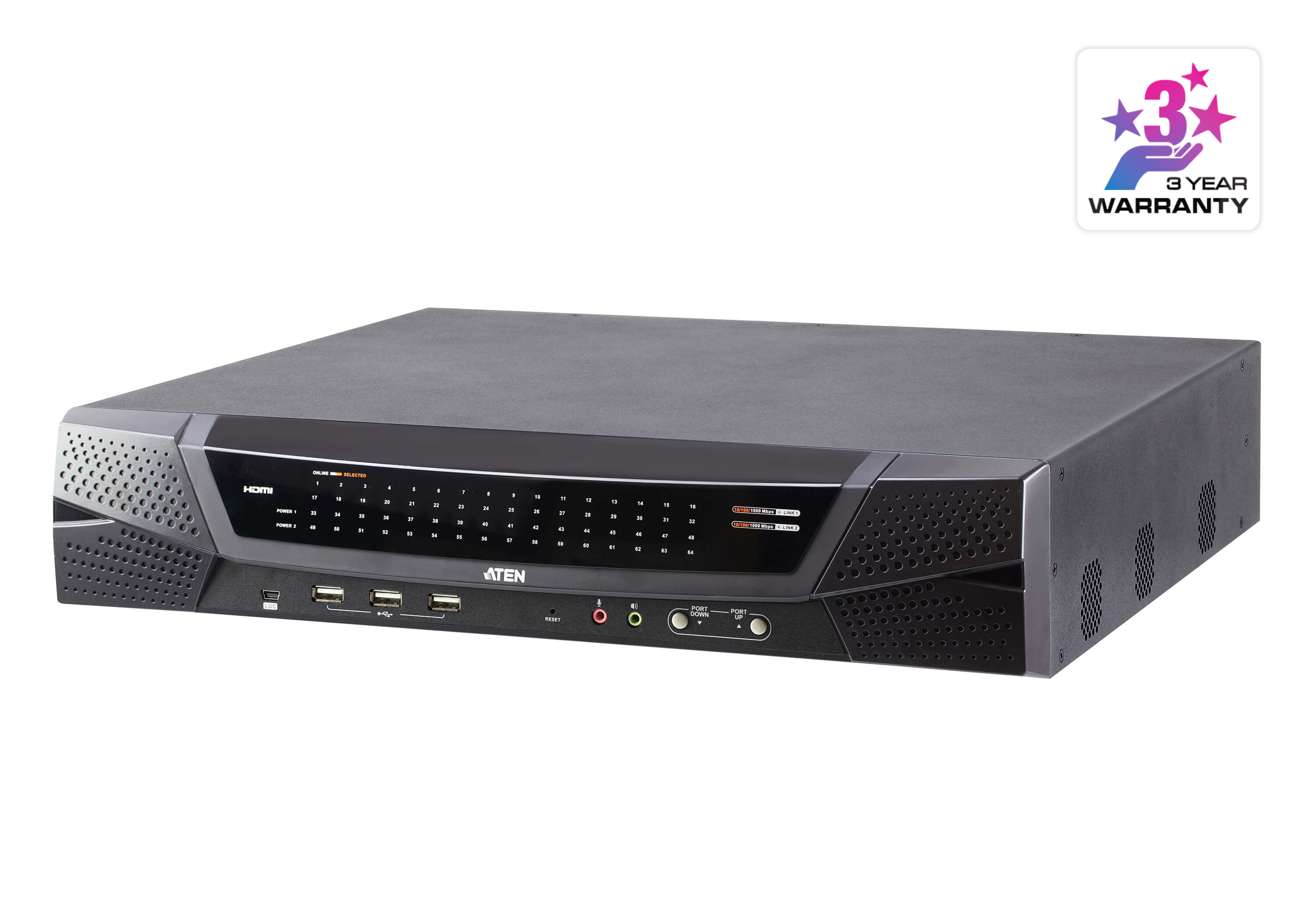 1-Local/4-Remote Shared Access 64-Port Multi-Interface Cat 5 KVM over IP Switch