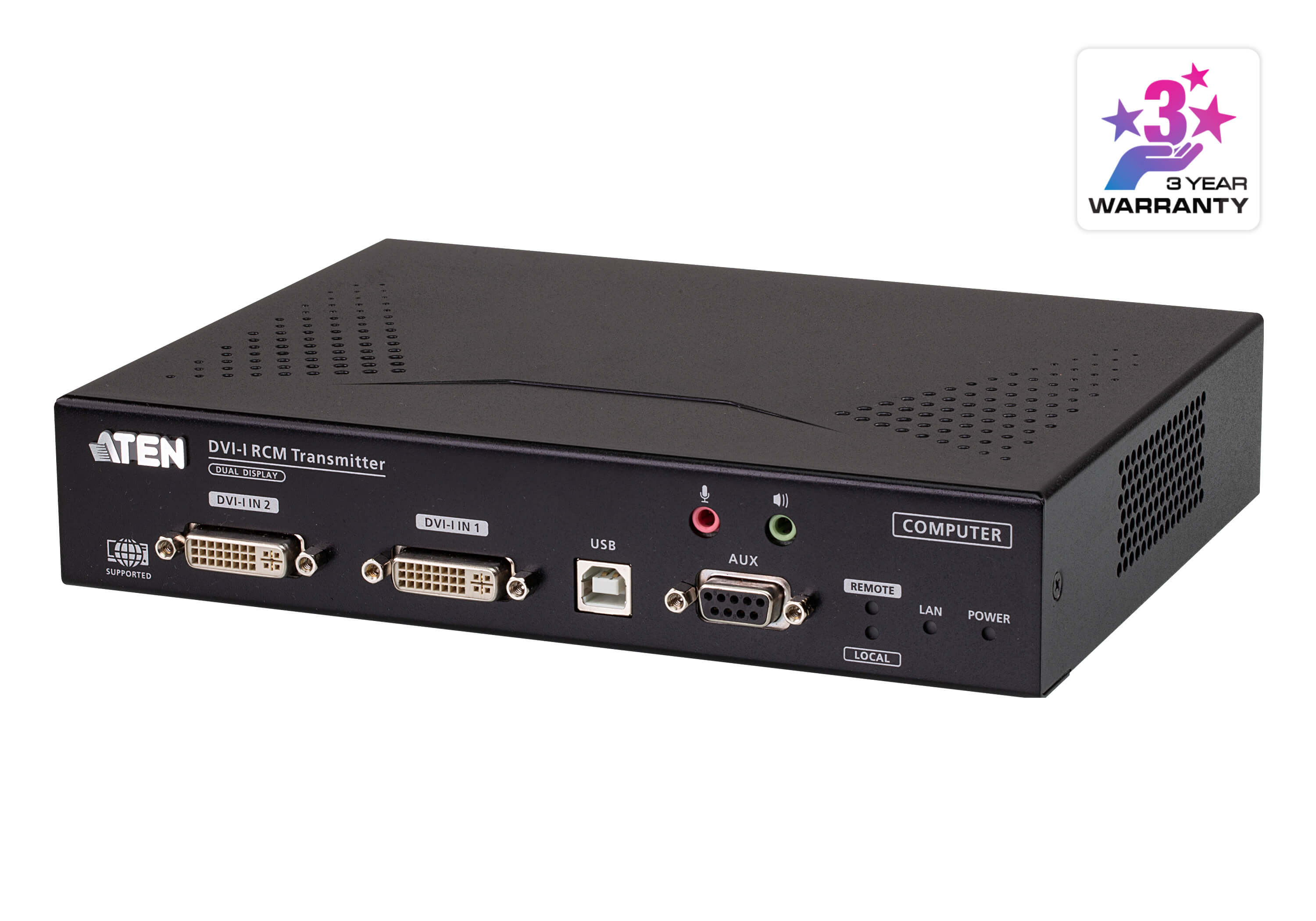 DVI-I Dual Display KVM over IP Transmitter with Remote Access