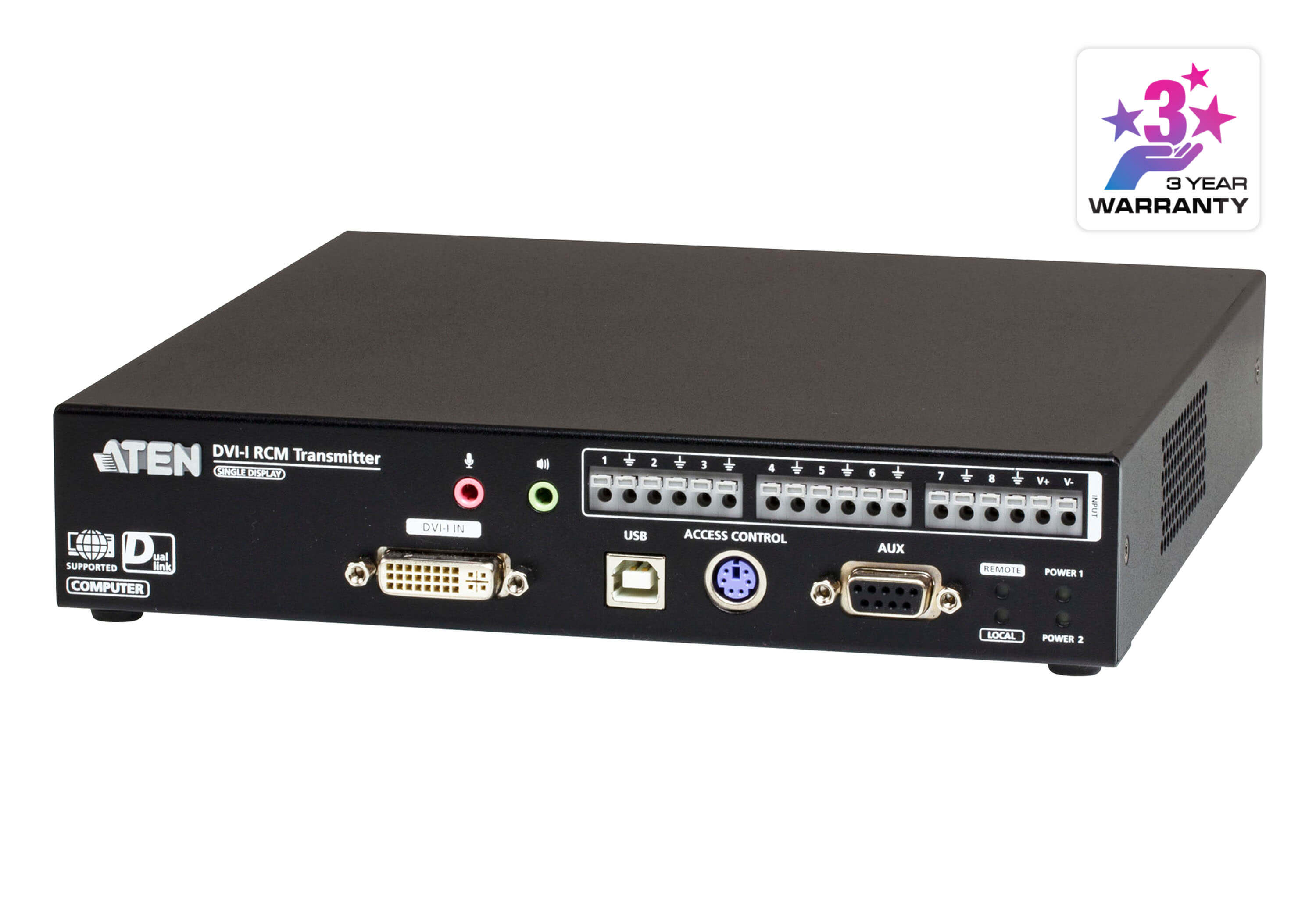 DVI-I Dual link Single Display KVM over IP Transmitter with Remote Access