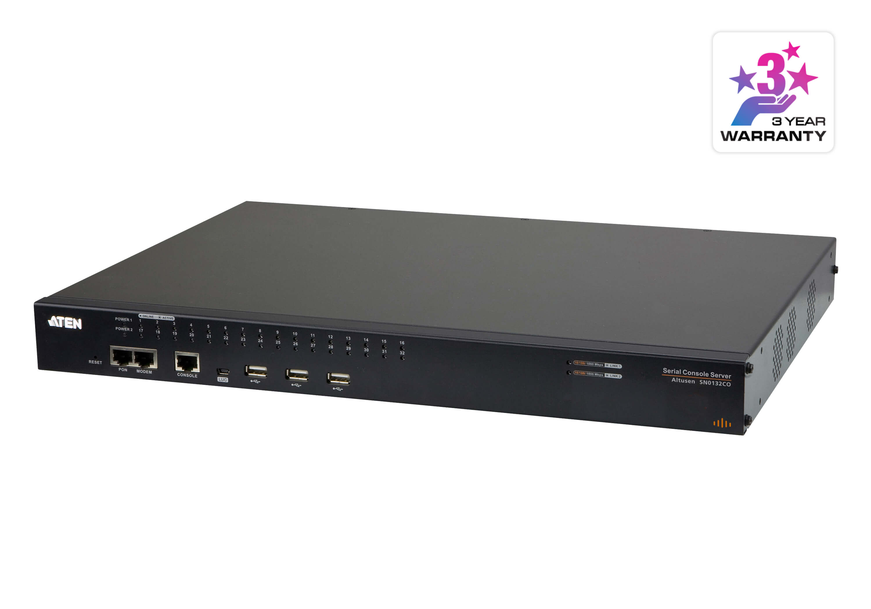 32-Port Serial Console Server with Dual Power/LAN
