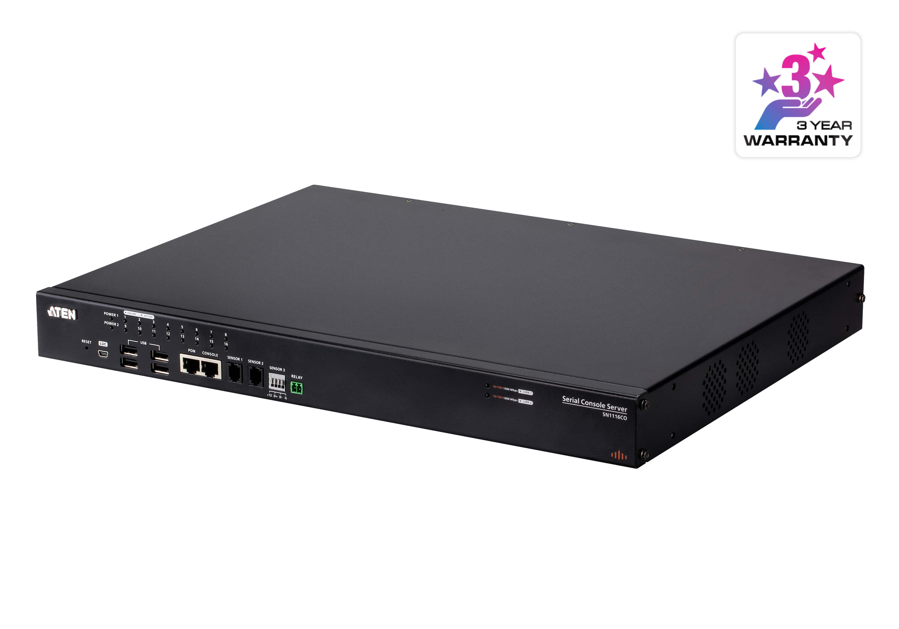 16-Port Serial Console Server with Dual Power / SFP