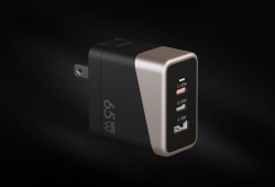 65W 3ポート PD3.0対応 折り畳み式電源プラグ GaN搭載急速充電器