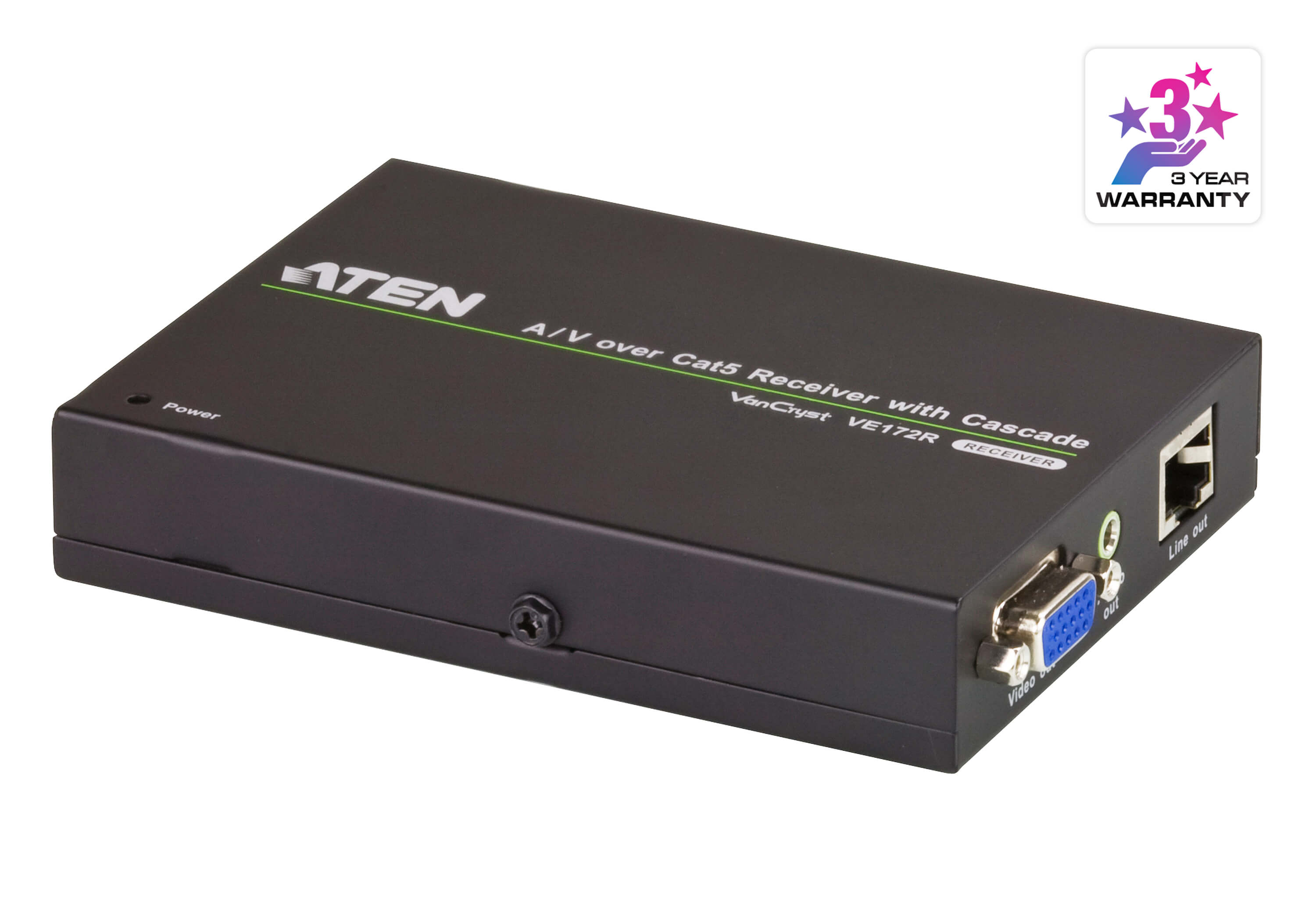 VGA/Audio Cat 5 Receiver with Cascade (1280 x 1024@150m)