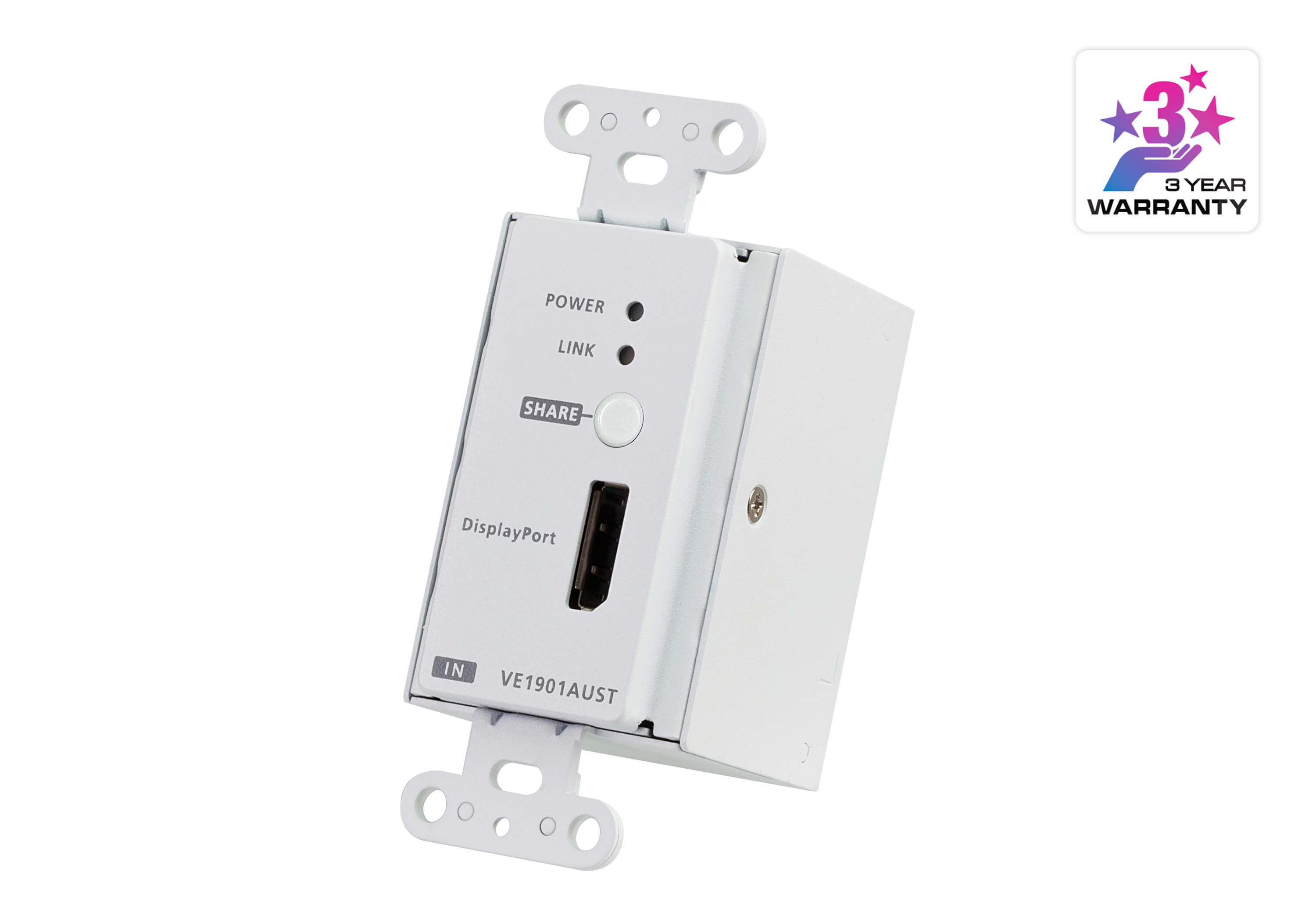 DisplayPort HDBaseT-Lite Transmitter with US Wall Plate / PoH