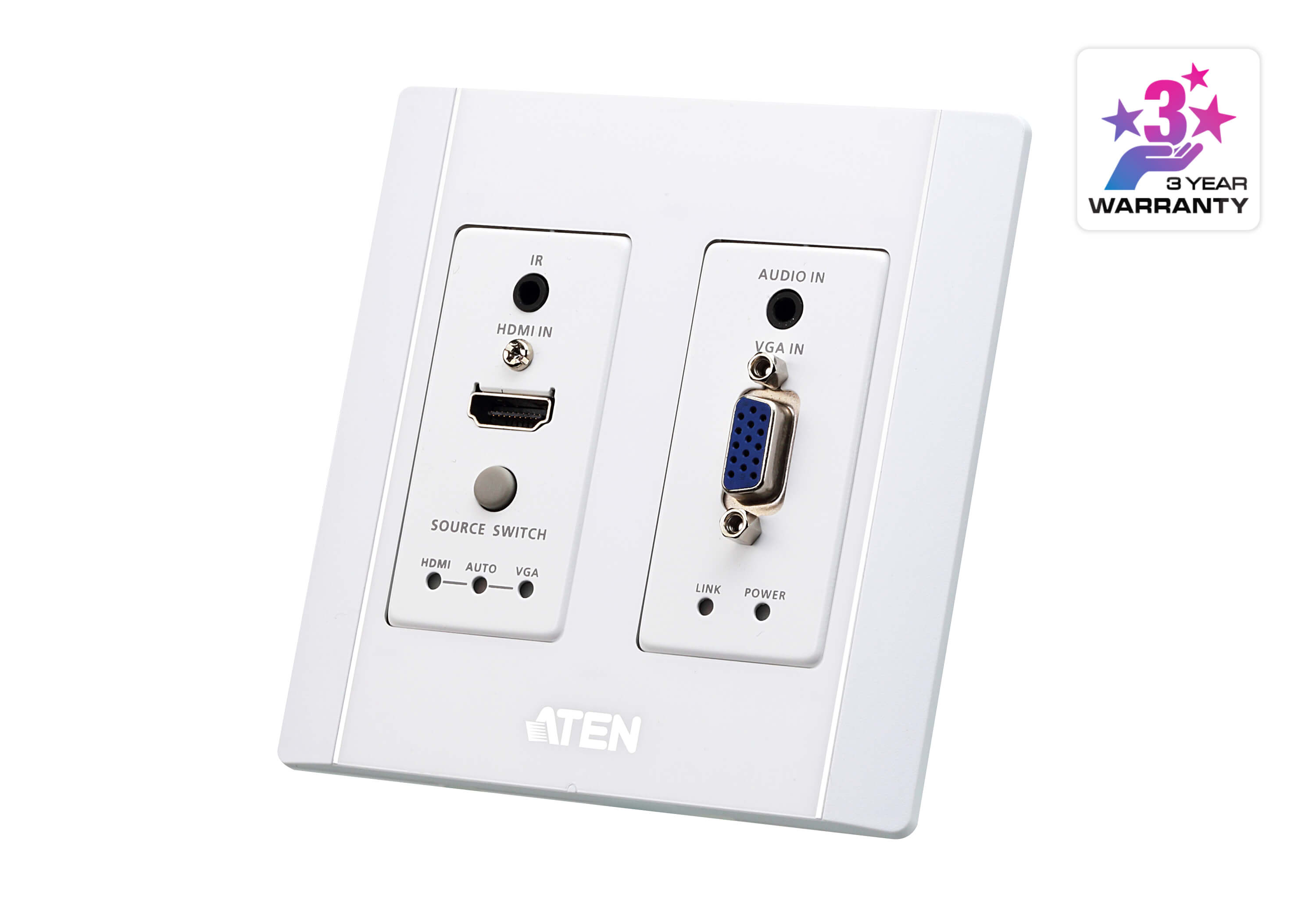 HDMI & VGA HDBaseT Transmitter with US Wall Plate / PoH (4K@100m) (HDBaseT Class A) (PoH  PD)