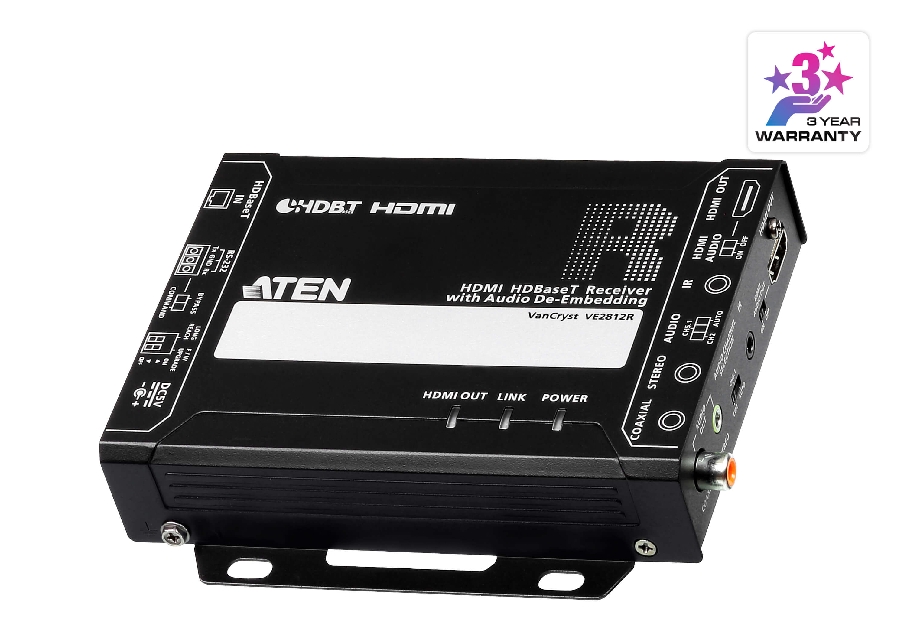 HDMI HDBaseT Receiver with Audio De-Embedding (4K@100m) (HDBaseT Class A)