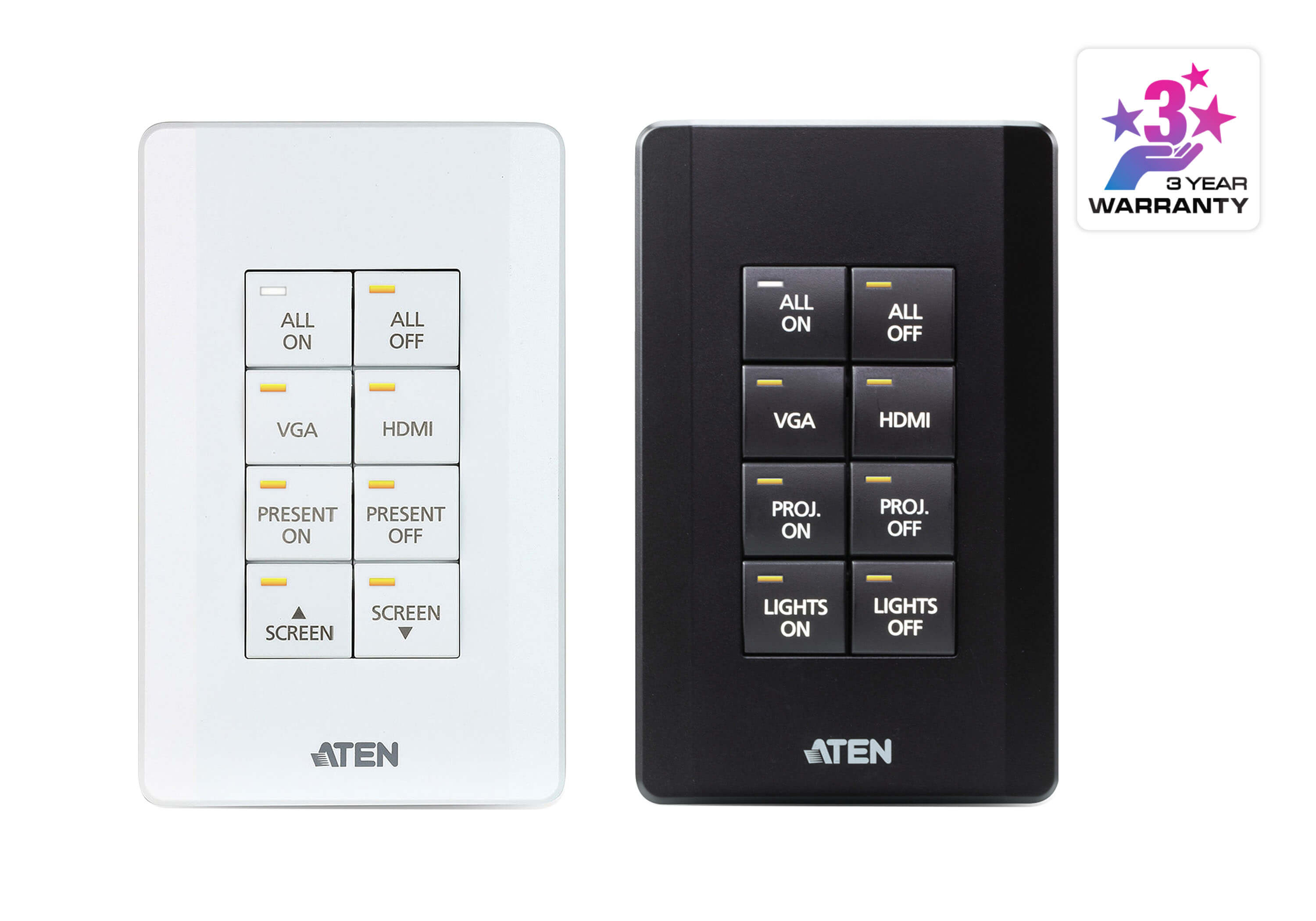 ATEN Control System - 8-button Keypad (US, 1 Gang)