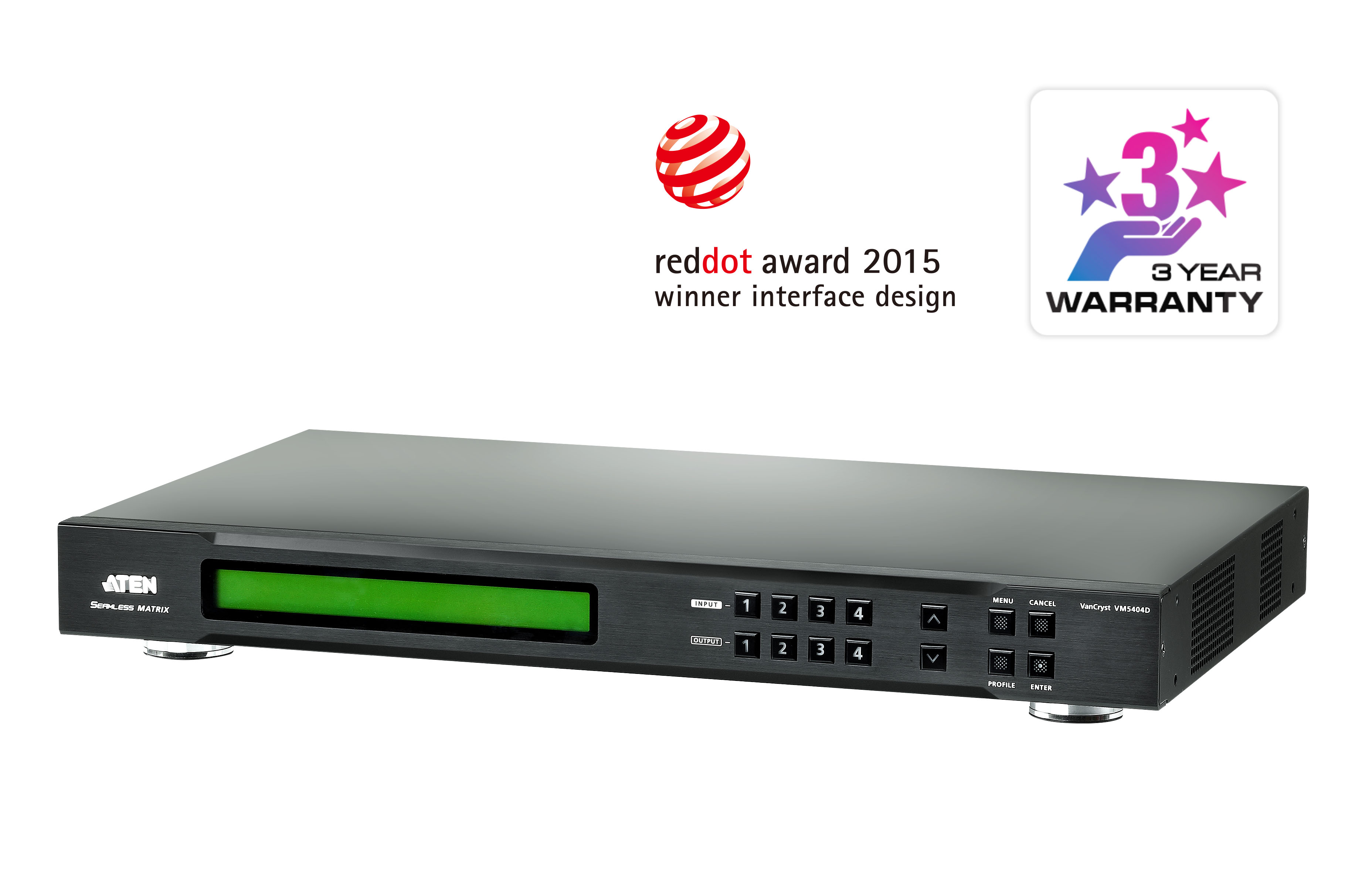 4 x 4 DVI 매트릭스 스위치 - 월 컨트롤러