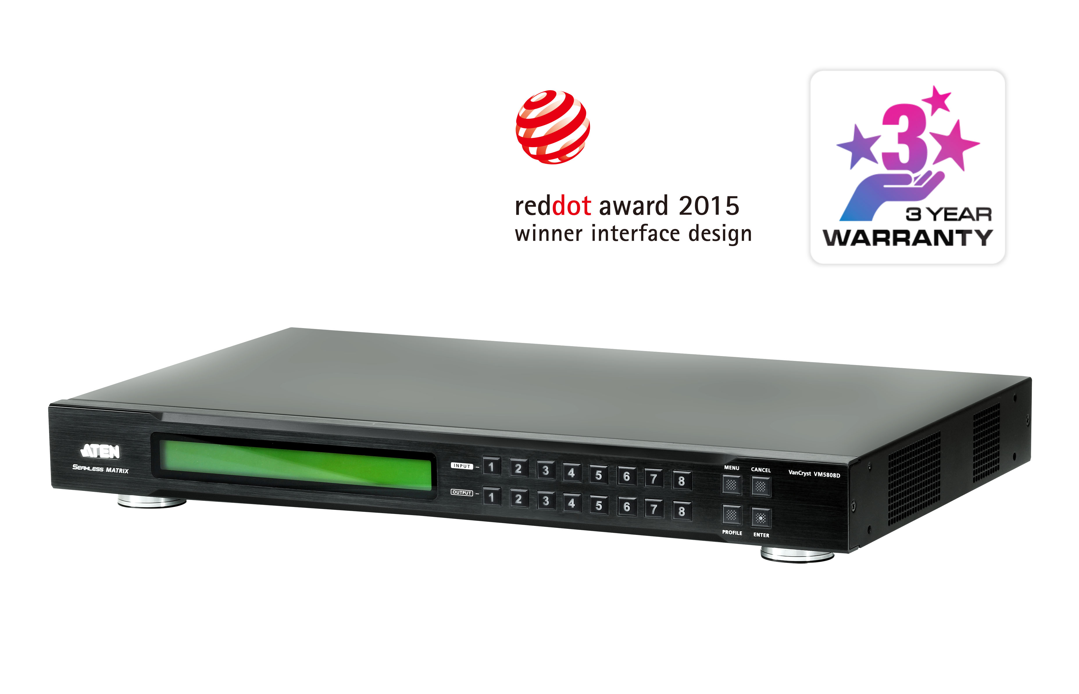 8 x 8 DVI 매트릭스 스위치 - 월 컨트롤러