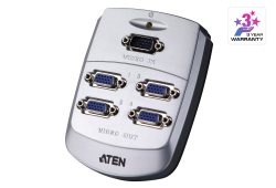 4-Port VGA Splitter Wall Plate (Plastic) (250MHz)