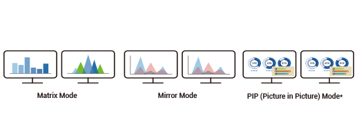 Selectable Matrix, Mirror and PIP* Modes