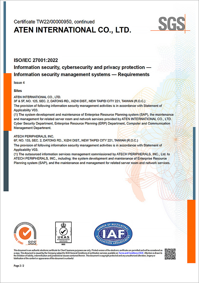 ISO 27001 情報セキュリティマネジメントシステム認定証-2