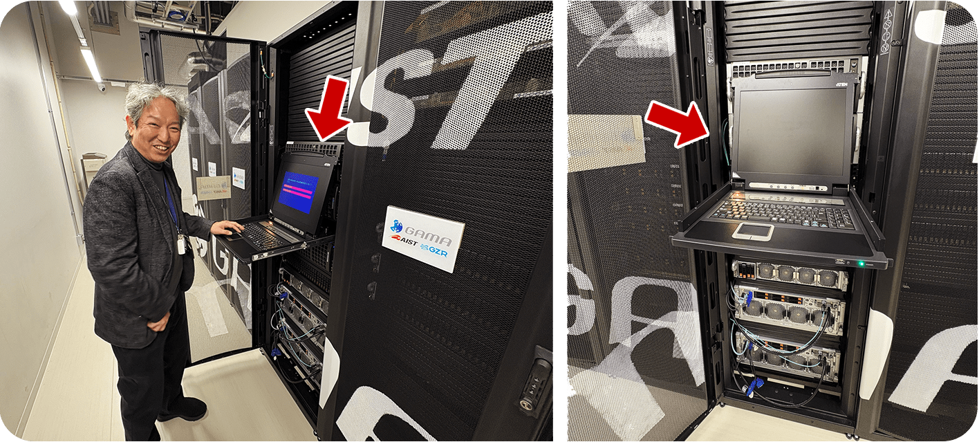 図：サーバーラック内に設置されたATENドロワー