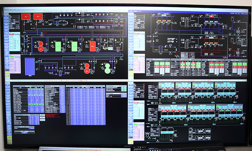 天神第2熱源センターでの中央監視画面