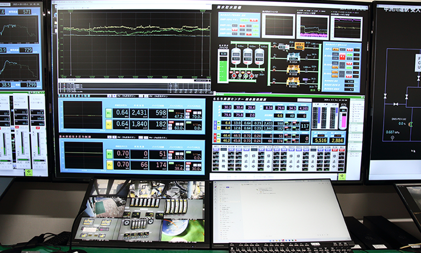 天神第2熱源センターでの中央監視画面